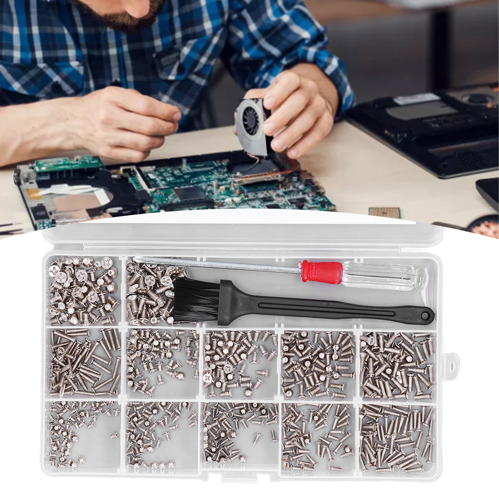 Kit De Vis Universel Pour Réparation - 18 Tailles (M1.2 à M3), ~500 Vis + Tournevis - Pour PC Portable, SSD, Lunettes, Jouets… - 13
