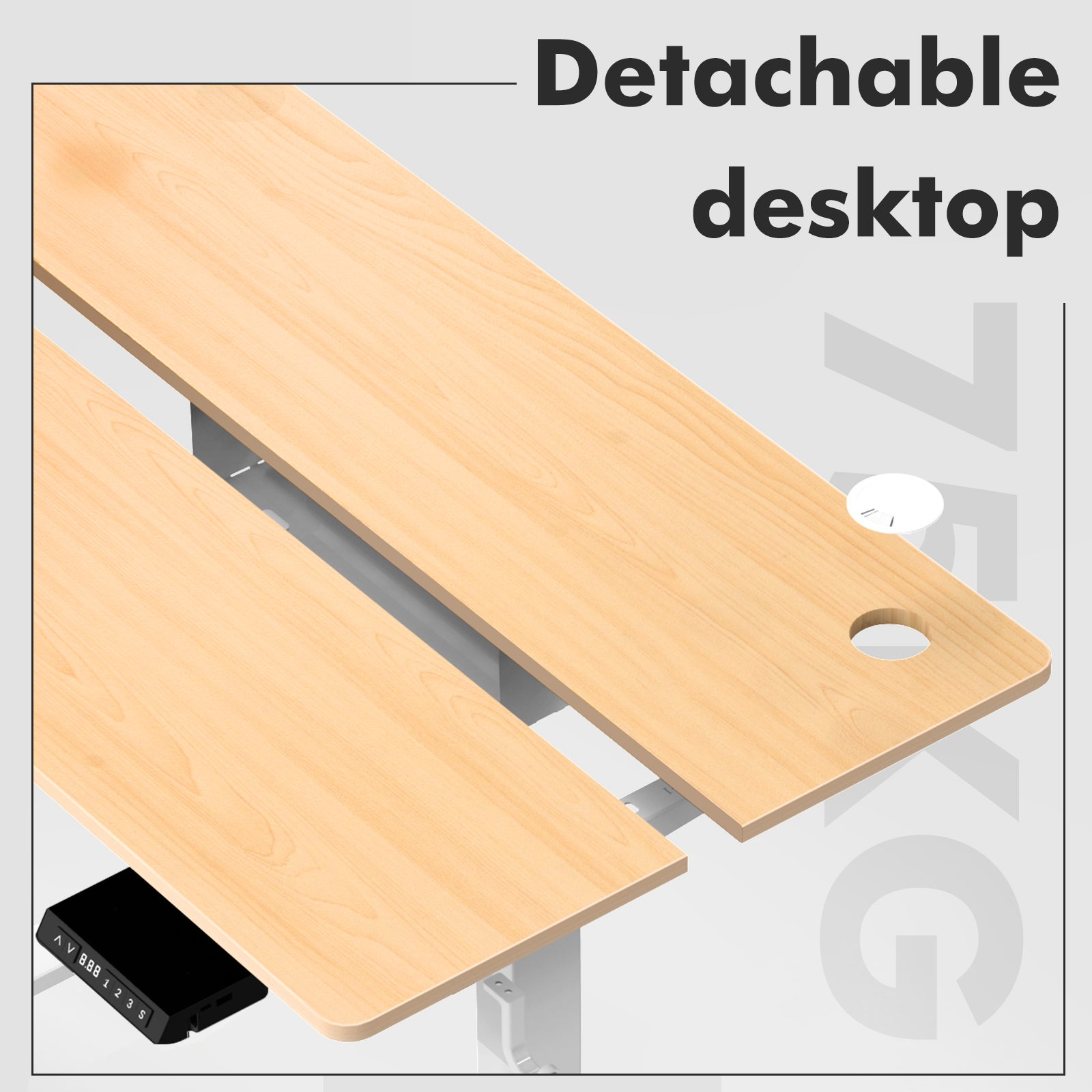 Bureau Assis-Debout Électrique, Dimensions 120x60 cm, Avec Fonction Mémoire Et Anti-Collision, Ports Usb-A Et Type-C, Hauteur Réglable De 70 À 119 cm - 3