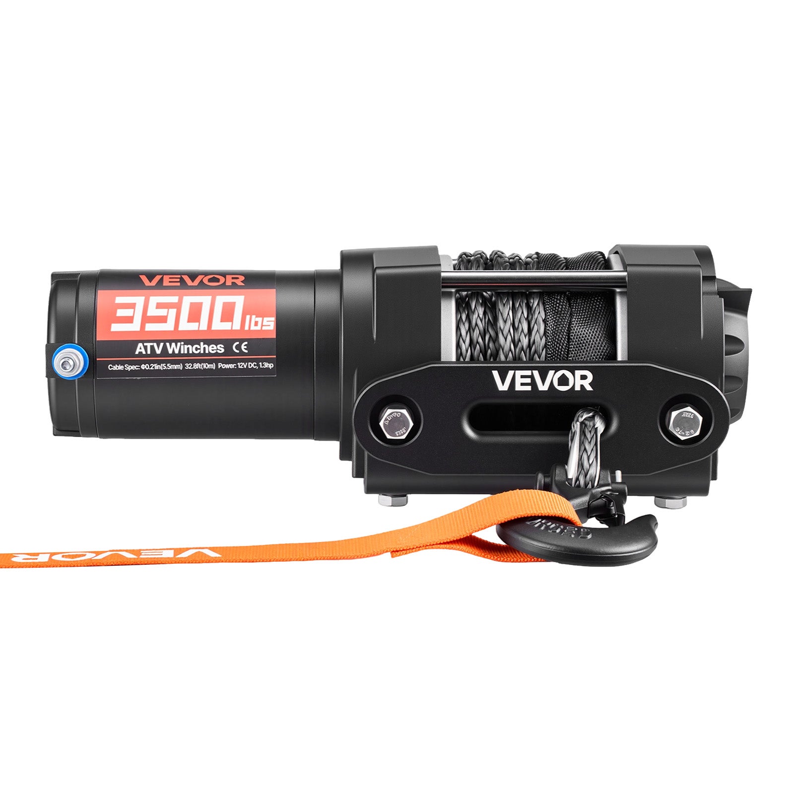 Treuil Électrique VEVOR 12 V CC 1587 kg, pour Quad SSV Tout-terrain Remorquage, Corde Synthétique 5,5 mm x 10 m, Télécommande Filaire, Étanche IP55 - 9