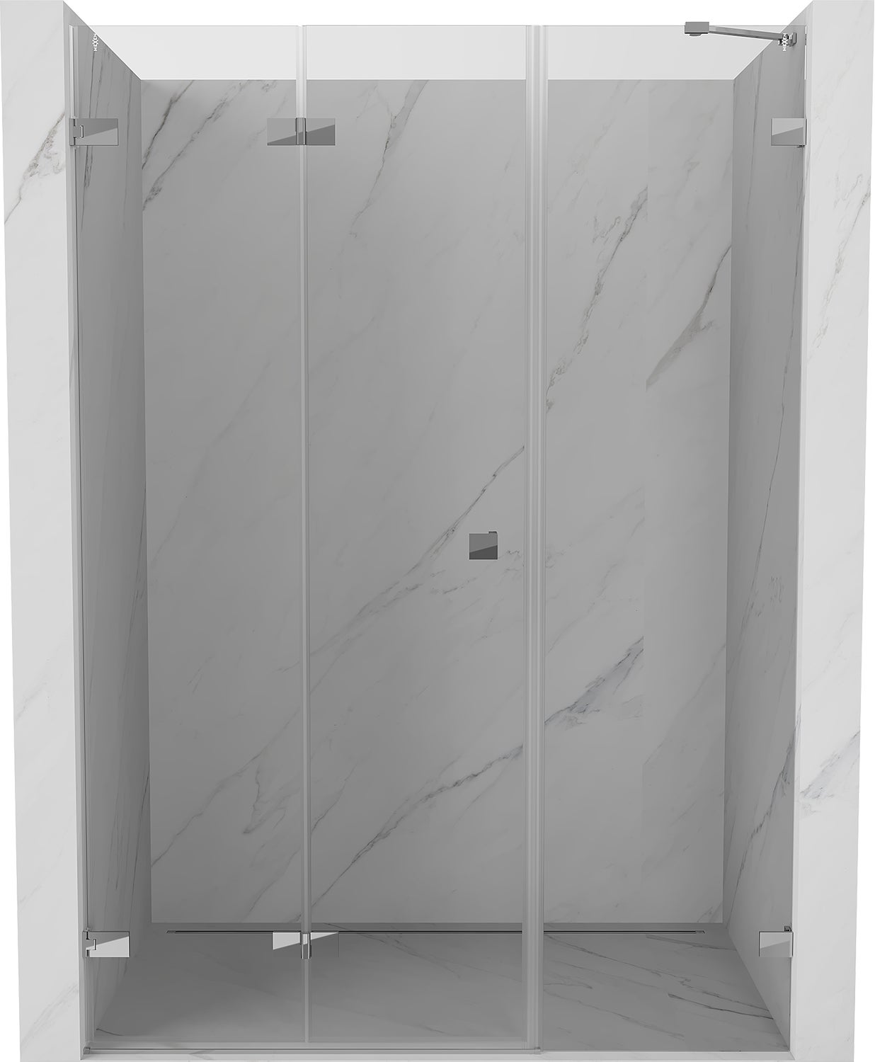 Mexen Lunar-F drzwi prysznicowe składane lewe 115 cm, transparent, chrom - 836S-115-050-01-00-L
