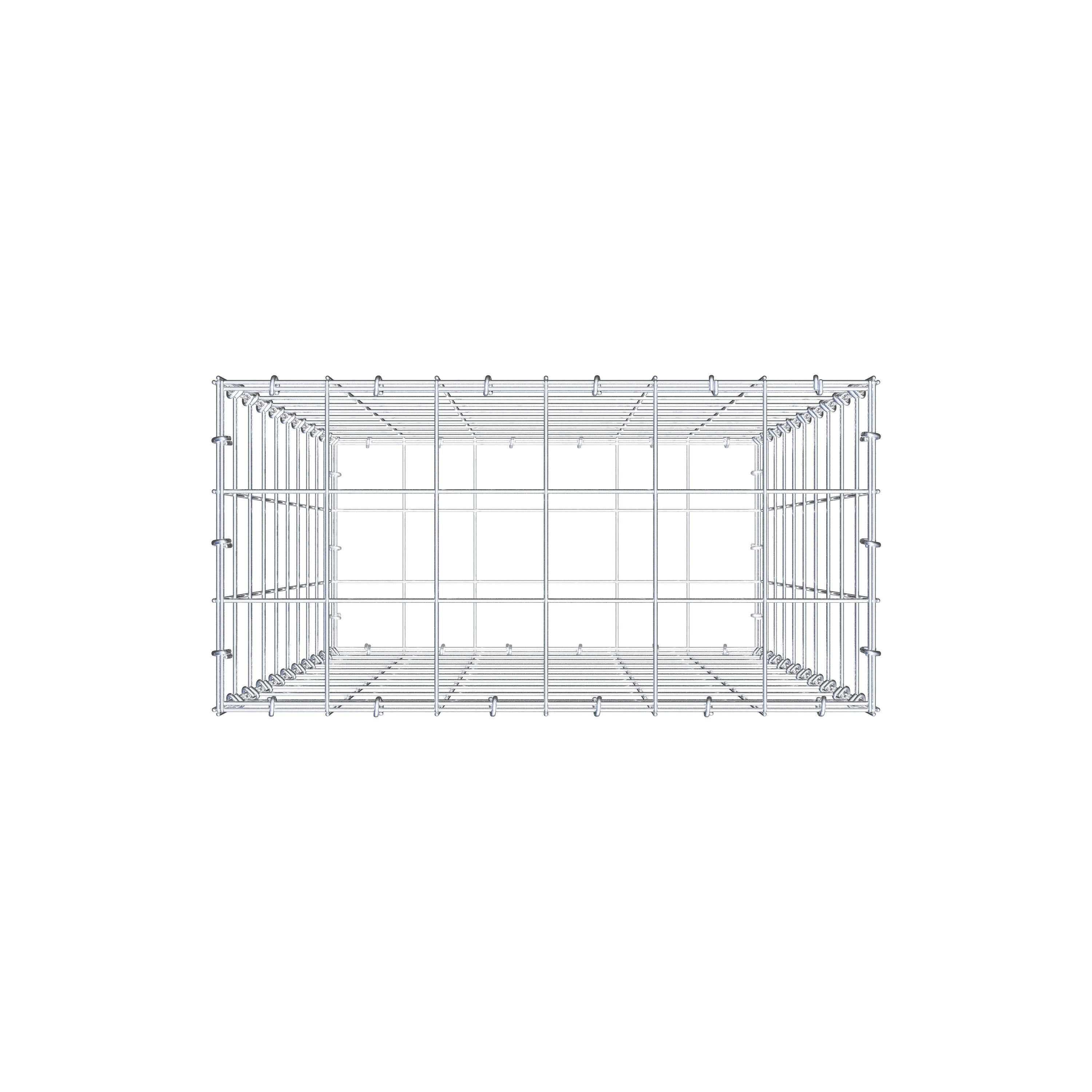 Gabiona - Gavión de acero galvanizado 100x60x30cm (LxAxP), malla 10 x 10cm, Anillo en C, jaula metálica para muro o jardín - 5