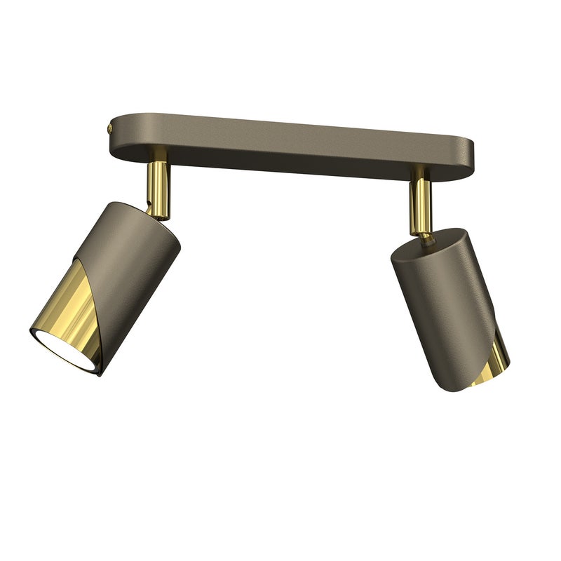 Reflektor sufitowy spot natynkowy Shift listwa tytanowy złoto-złoty połysk 2xGU10x15W wym: 17 x 24 x 5,5 cm metal Luminex