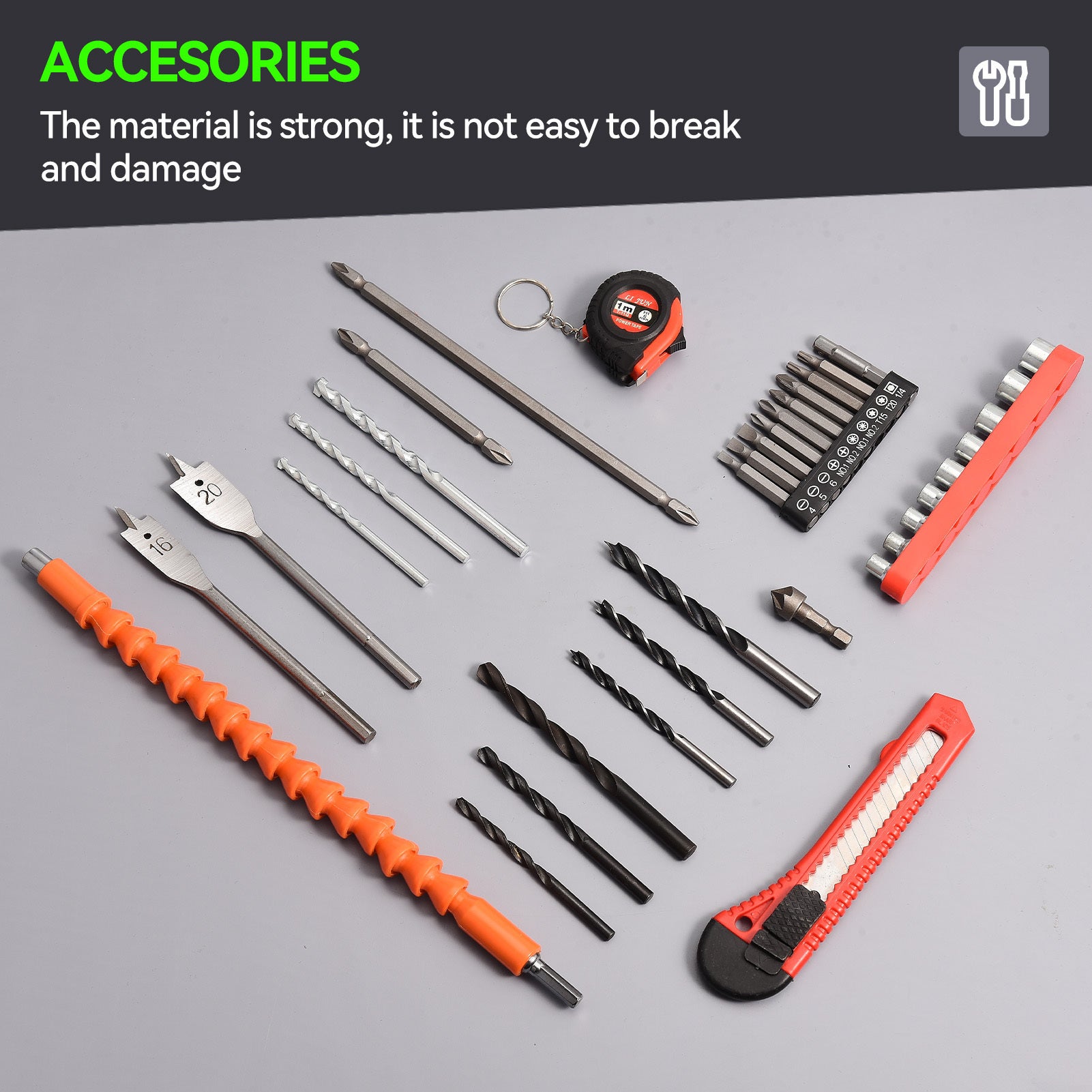 Trapano avvitatore a batteria da 21 V: 2 batterie da 1500 mAh, 3 in 1 (avvitamento, foratura, foratura a percussione), cacciavite - 5