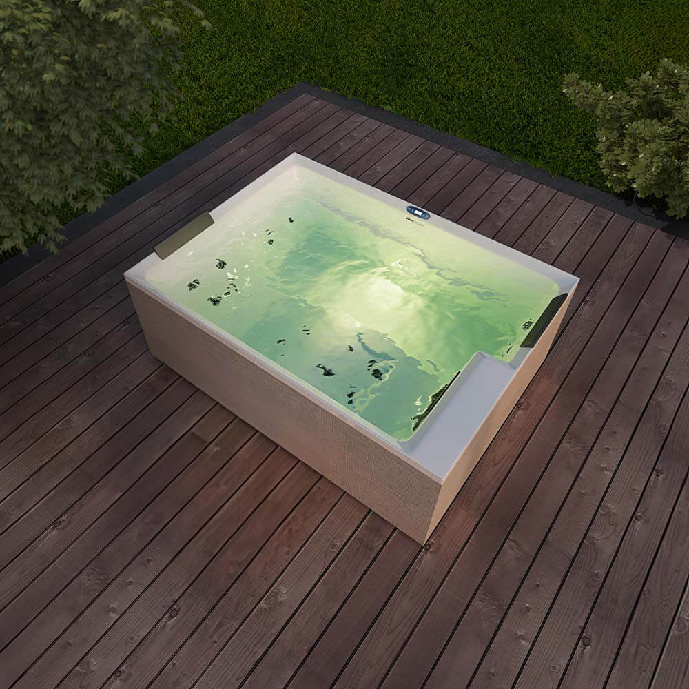 HOME DELUXE - Jacuzzi d'extérieur NIMBUS DELUXE PURE – sans escalier ni couverture thermique - Dimensions : 190 x 140 x 70 cm - Chauffage inclus, 18 - 6