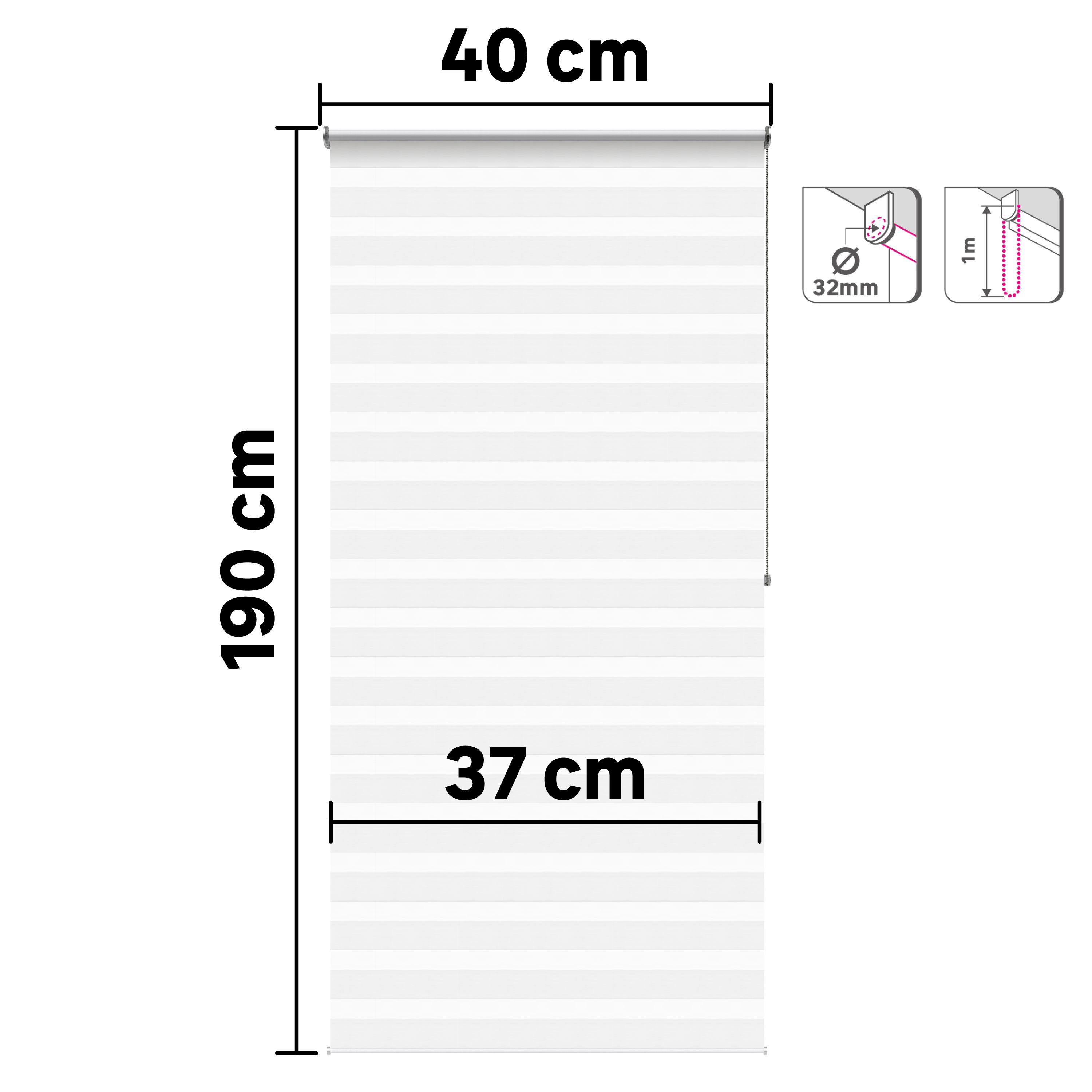 Estore de rolo 40x190 cm bolero branco Inspire - 3