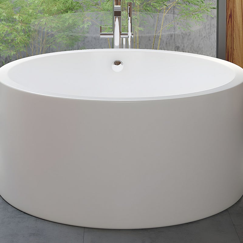 Wanna wolnostojąca okrągła - 165 l - 130 x 130 x 58 cm - Biała - Akrylowa - LAGUNO