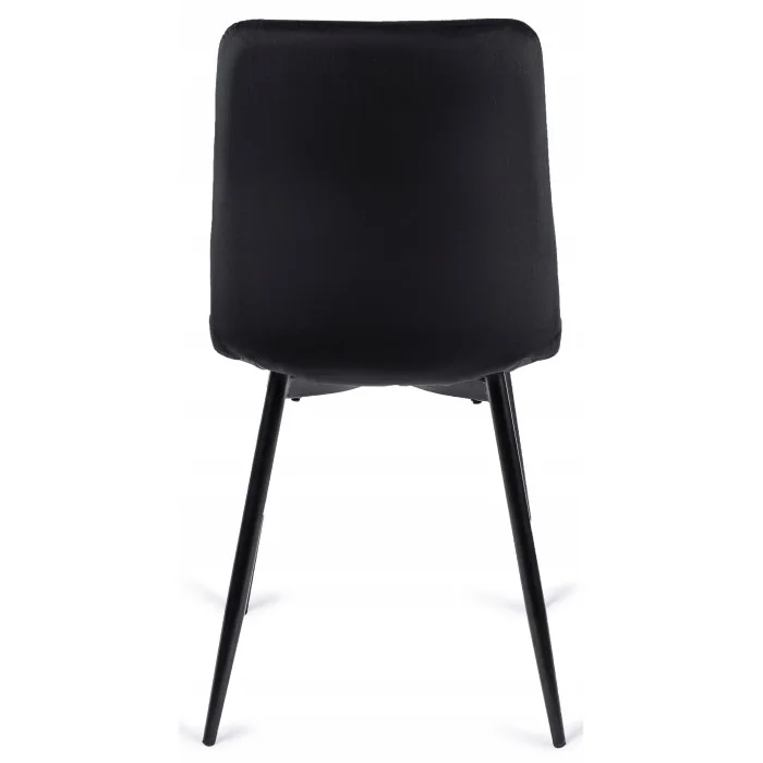 Krzesło Tapicerowane Do Salonu Loft PERU Czarne Welur - 4