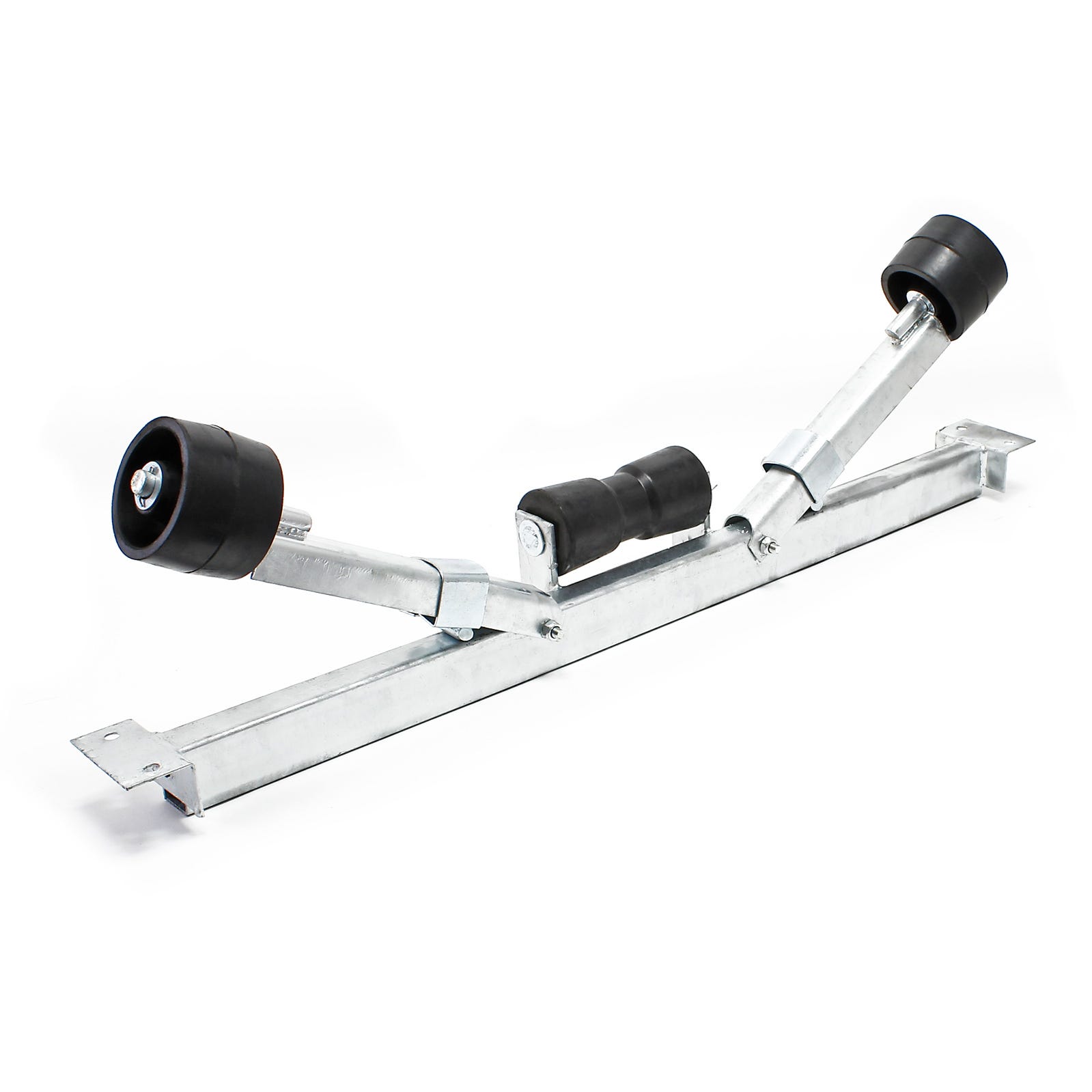 Rouleau De Quille Stationnaire Pour Remorque Bateau – Acier Galvanisé, Caoutchouc Noir – Diamètre 4 Pouces – Kit De Montage
