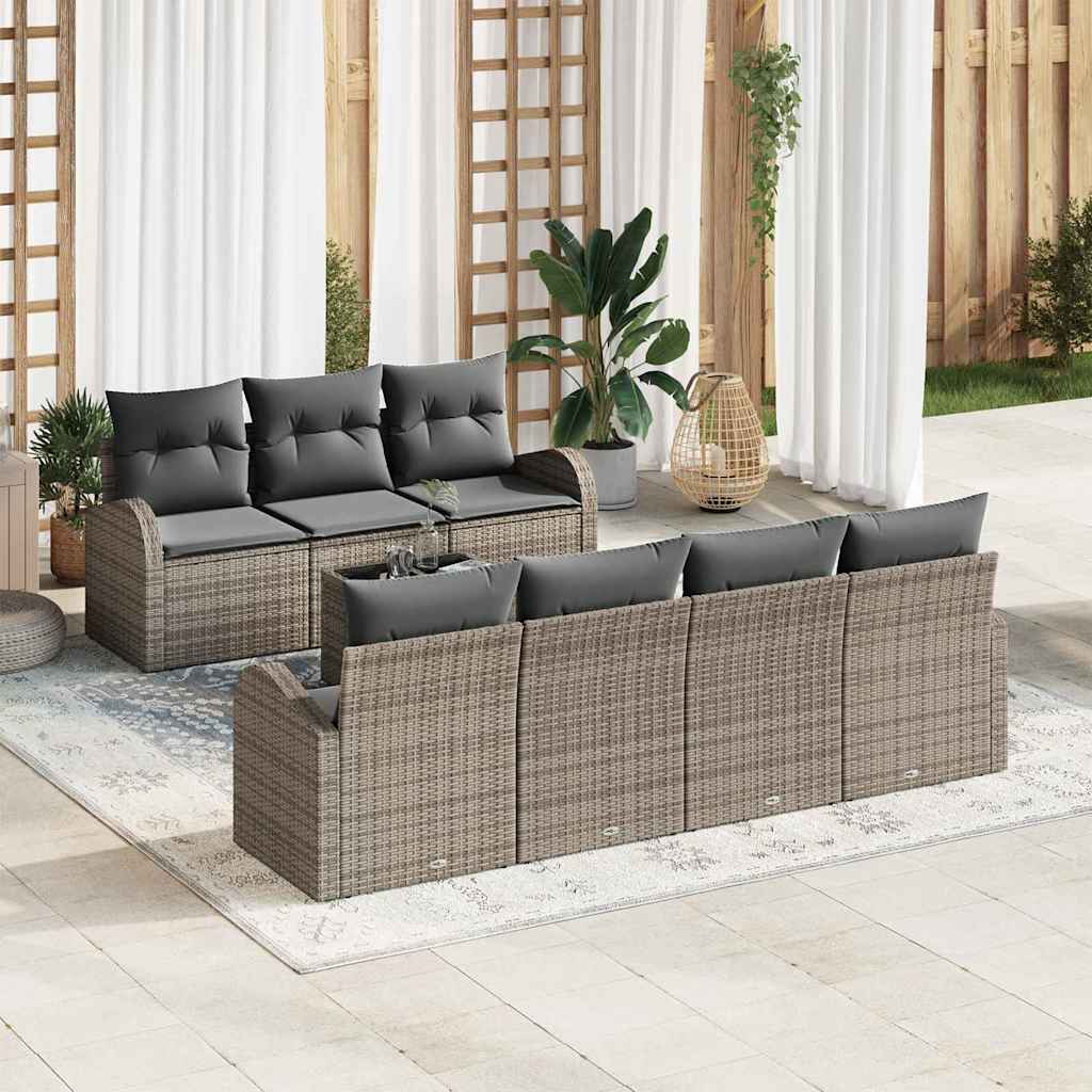 Zestaw Sof na Ogród Szary 55 x 55 x 37 cm polirattan vidaXL