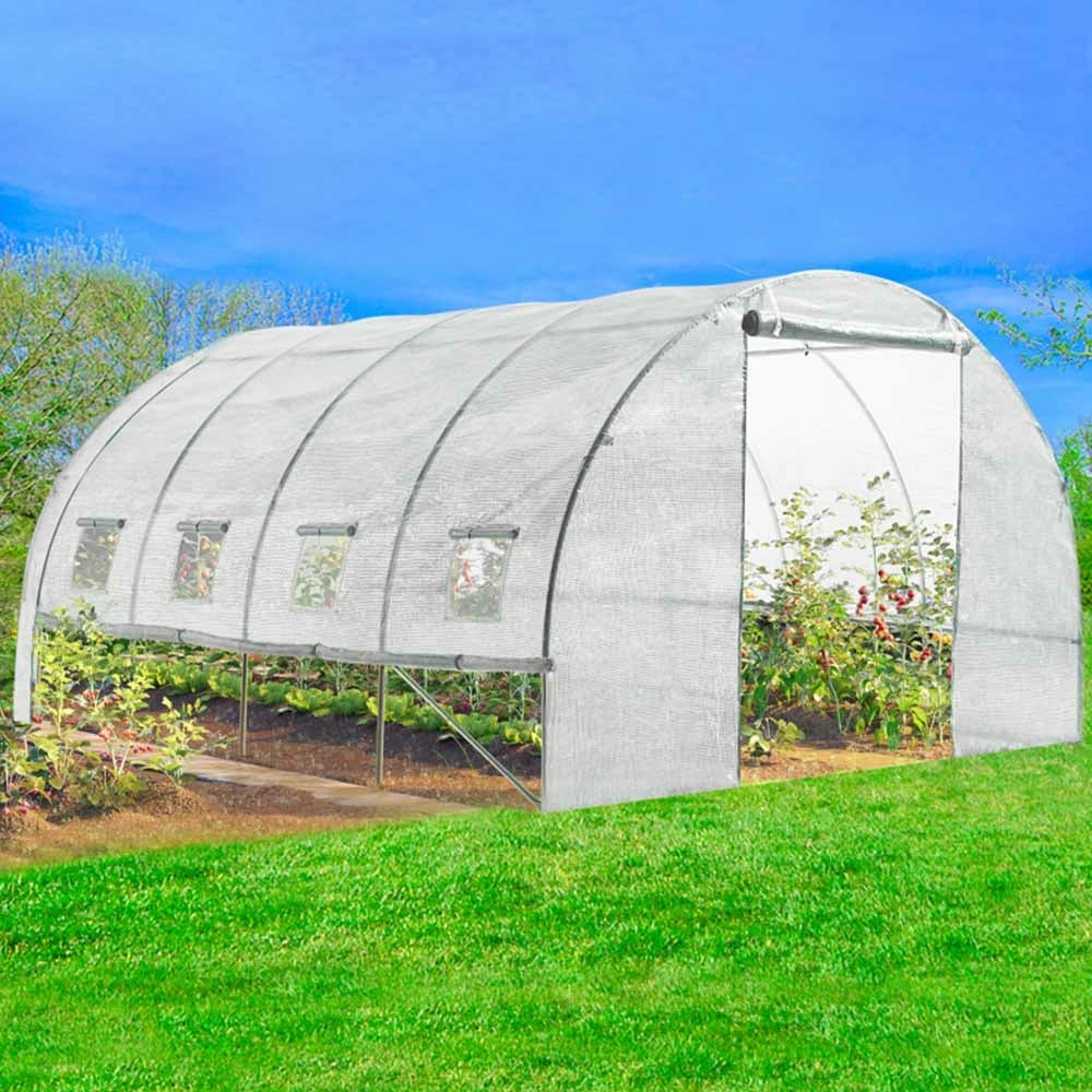 Serre de jardin tunnel blanche 4 saisons XL - 12 M² - 4