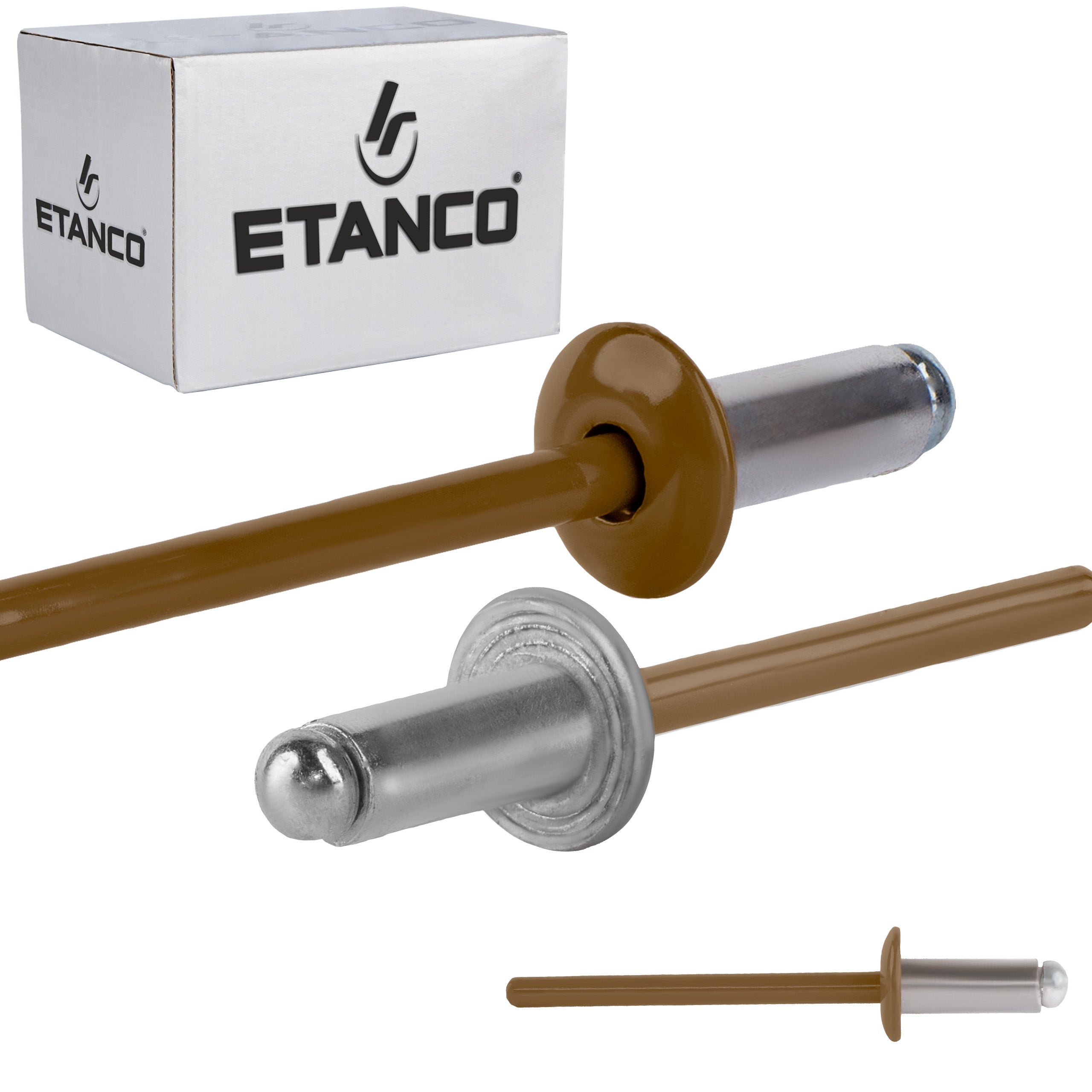 Nity otwarte aluminiowe Etanco Lakierowane RAL 8003 4,0x10 mm 500szt