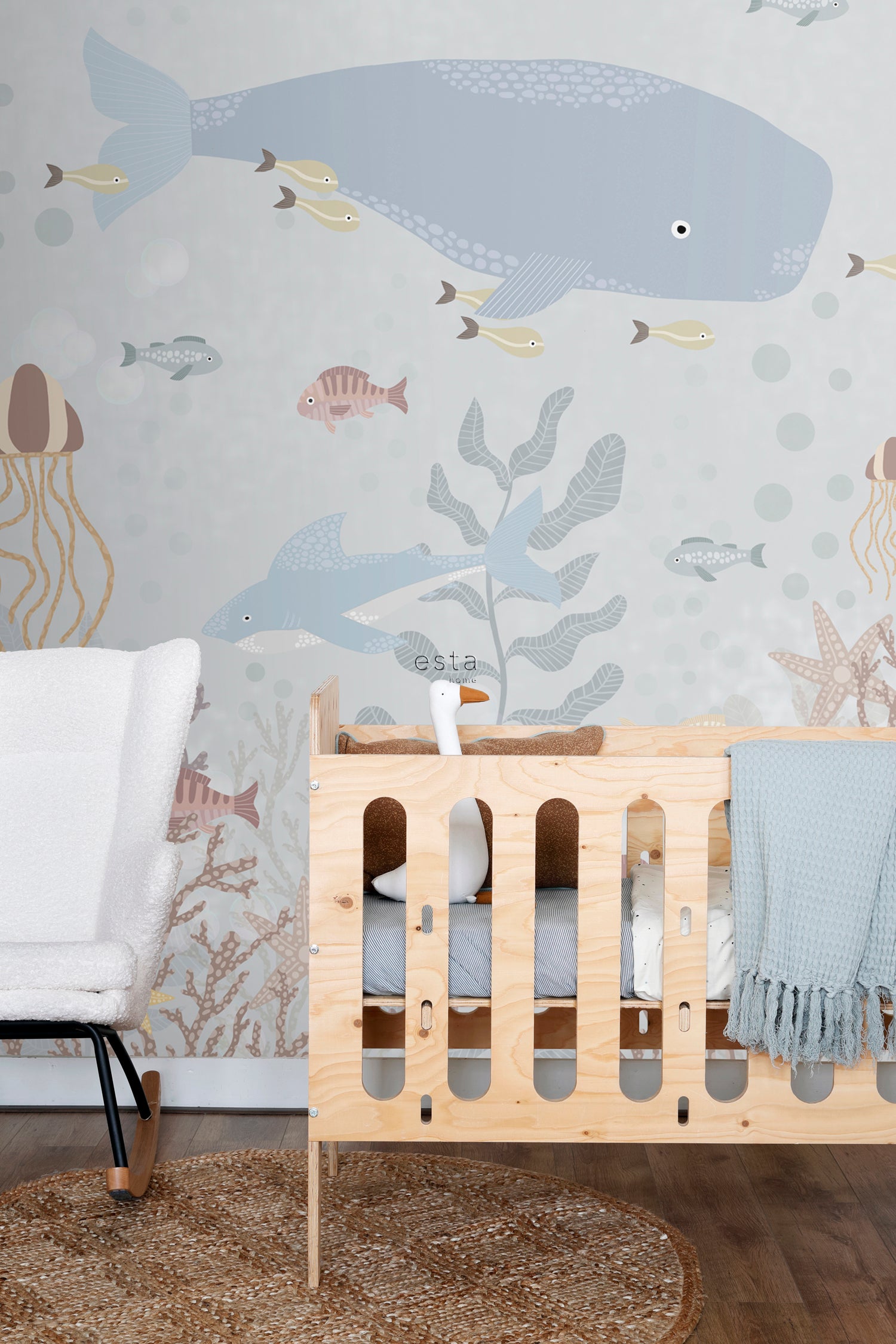 Fototapeta podwodny świat szaro-niebieskim - 250 x 279 cm - ESTAHOME - 3