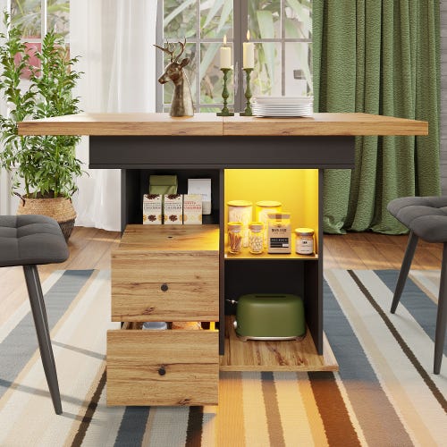 Table à manger télescopique, table à manger extensible, pour 4 à 6 ...