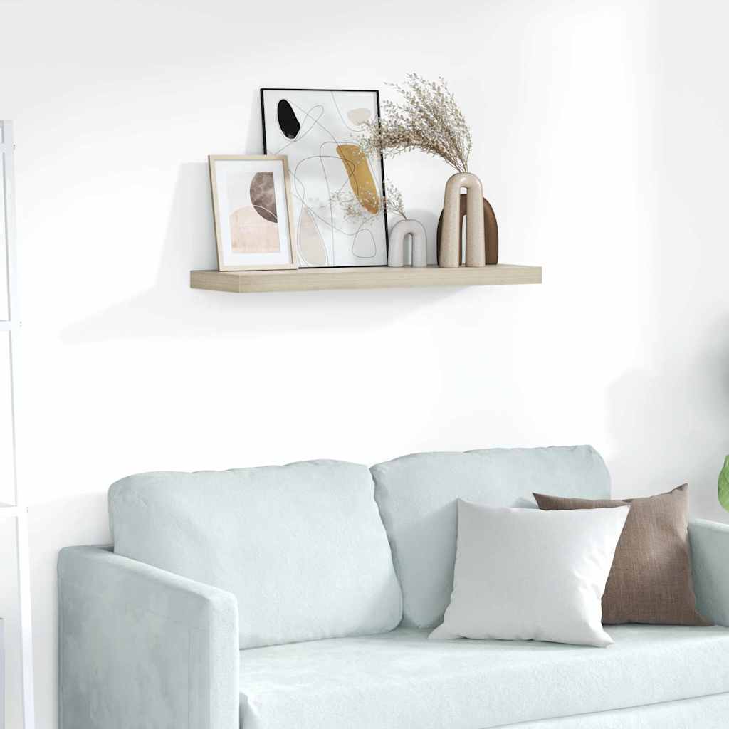 Étagère murale flottante - Fixation invisible - MDF et métal - Chêne ...