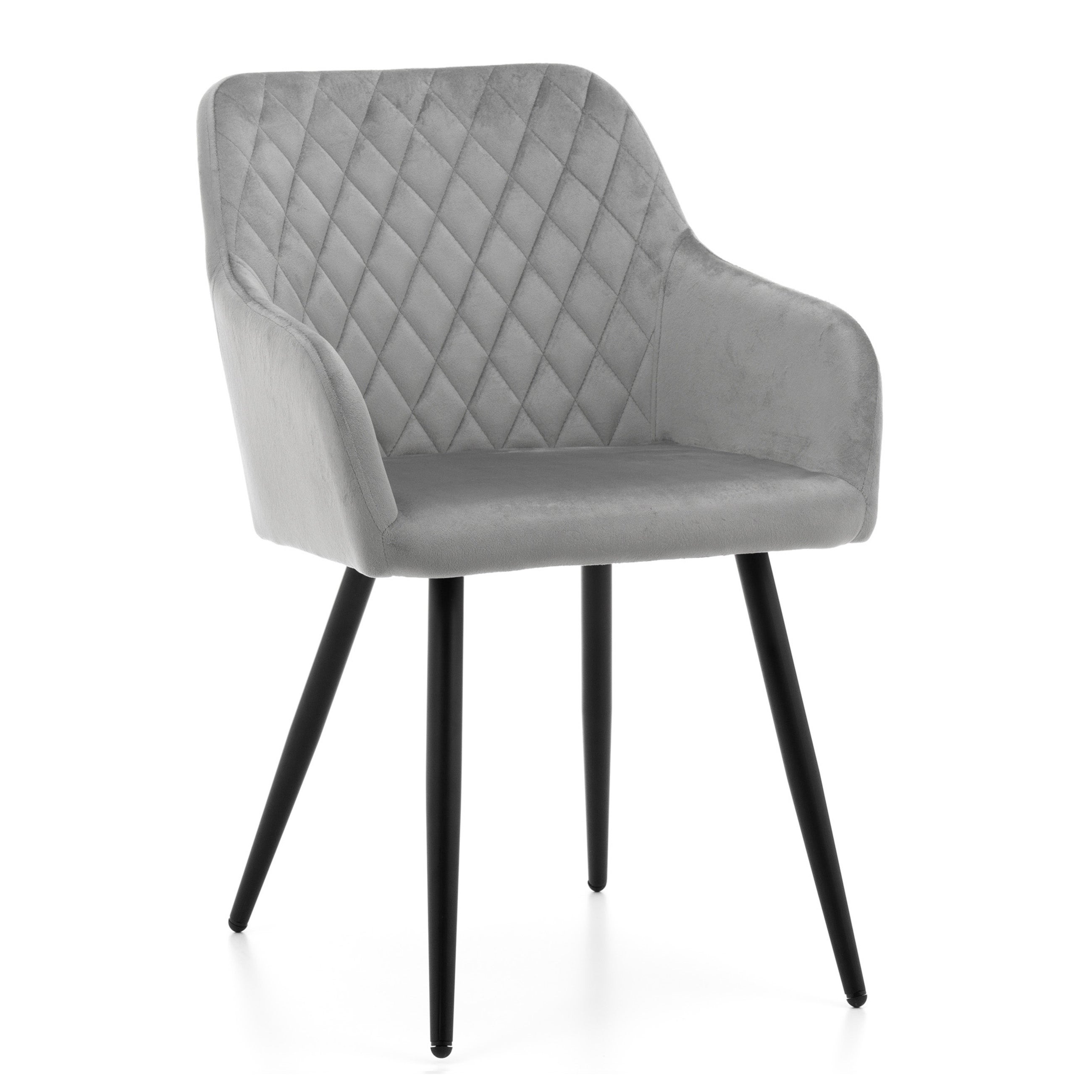 Krzesło tapicerowane welurowe do salonu jadalni TODI jasnoszare