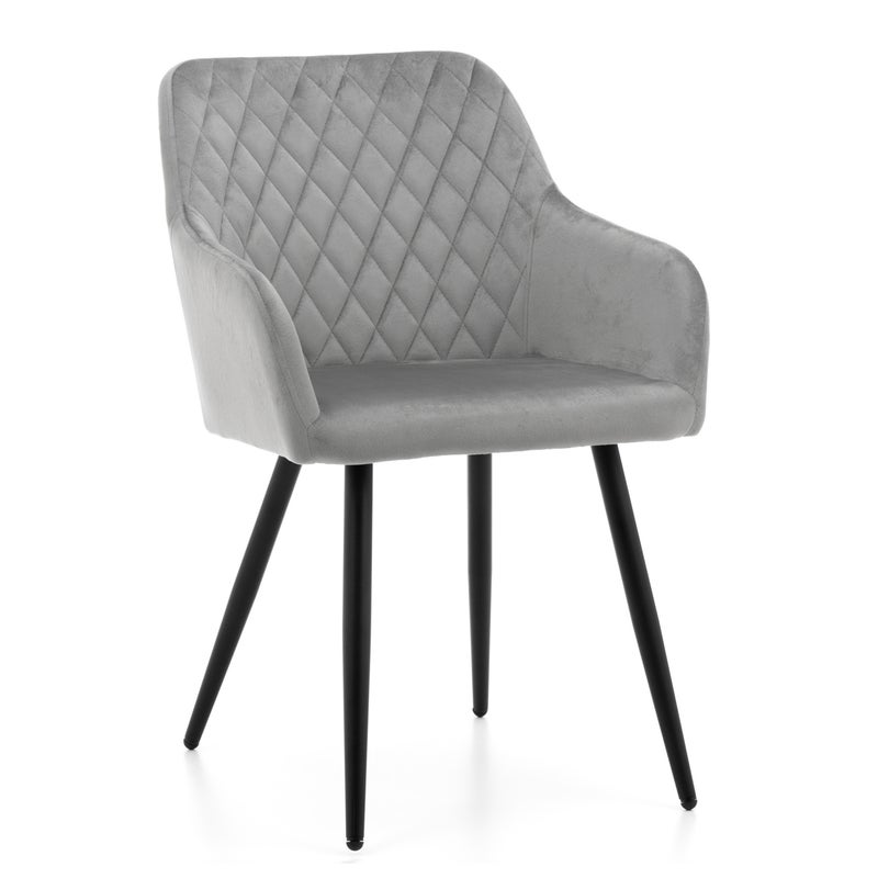 Krzesło tapicerowane welurowe do salonu jadalni TODI jasnoszare