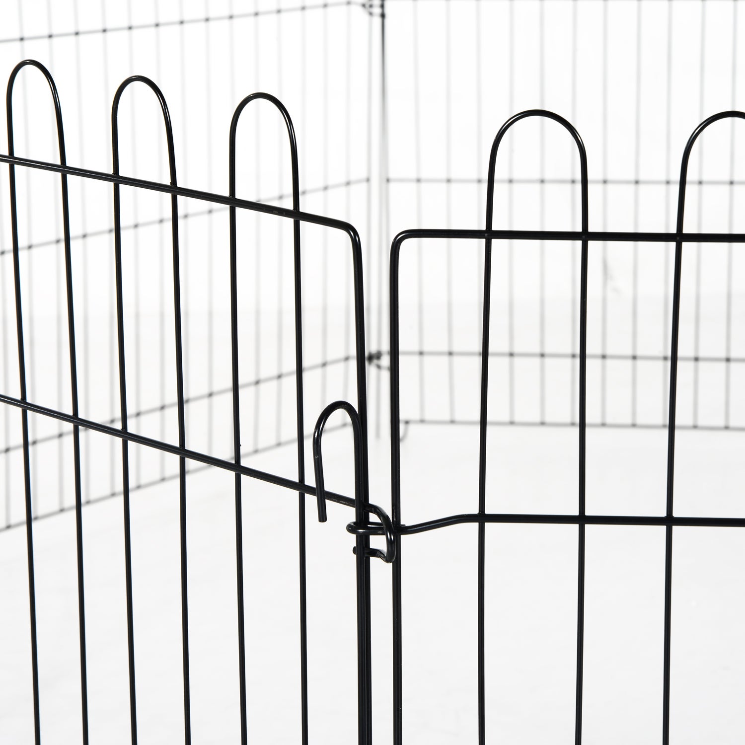 Parque de perros jaula plegable Pawhut negro Ø180x61 cm acero - 5