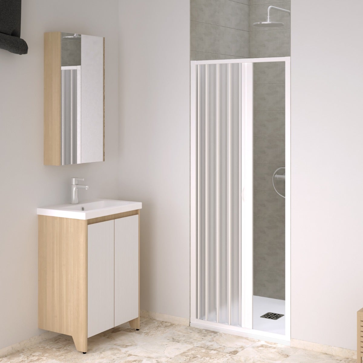 Porte de douche accordéon en pvc 110-80 cm H 185 mod. Nova Kit Porte - 5
