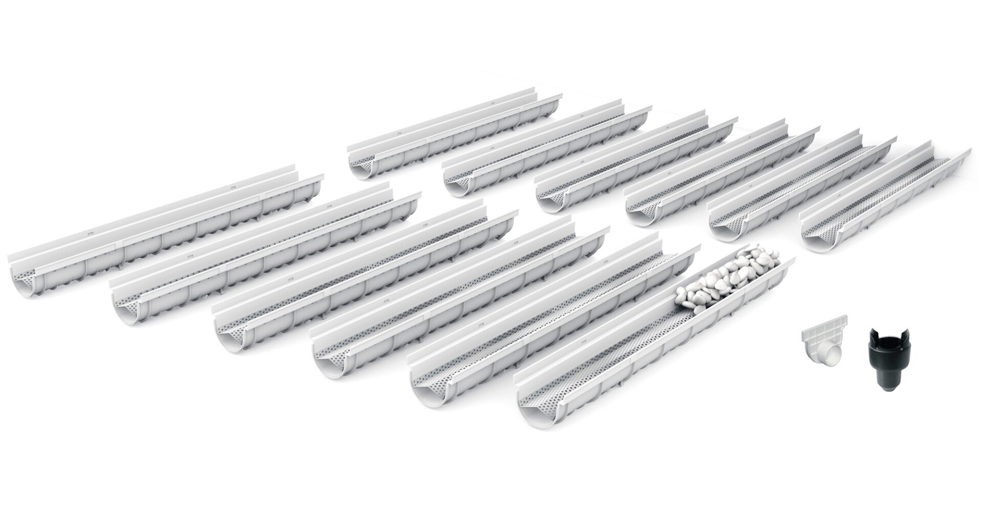 Système de drainage décoratif DECOSTONE en SMC avec tôle perforée en