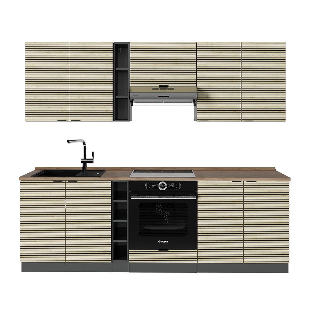 Vicco Szafka kuchenna Fame-Line, Panel dębowy/antracyt, 235 cm , BP Dąb