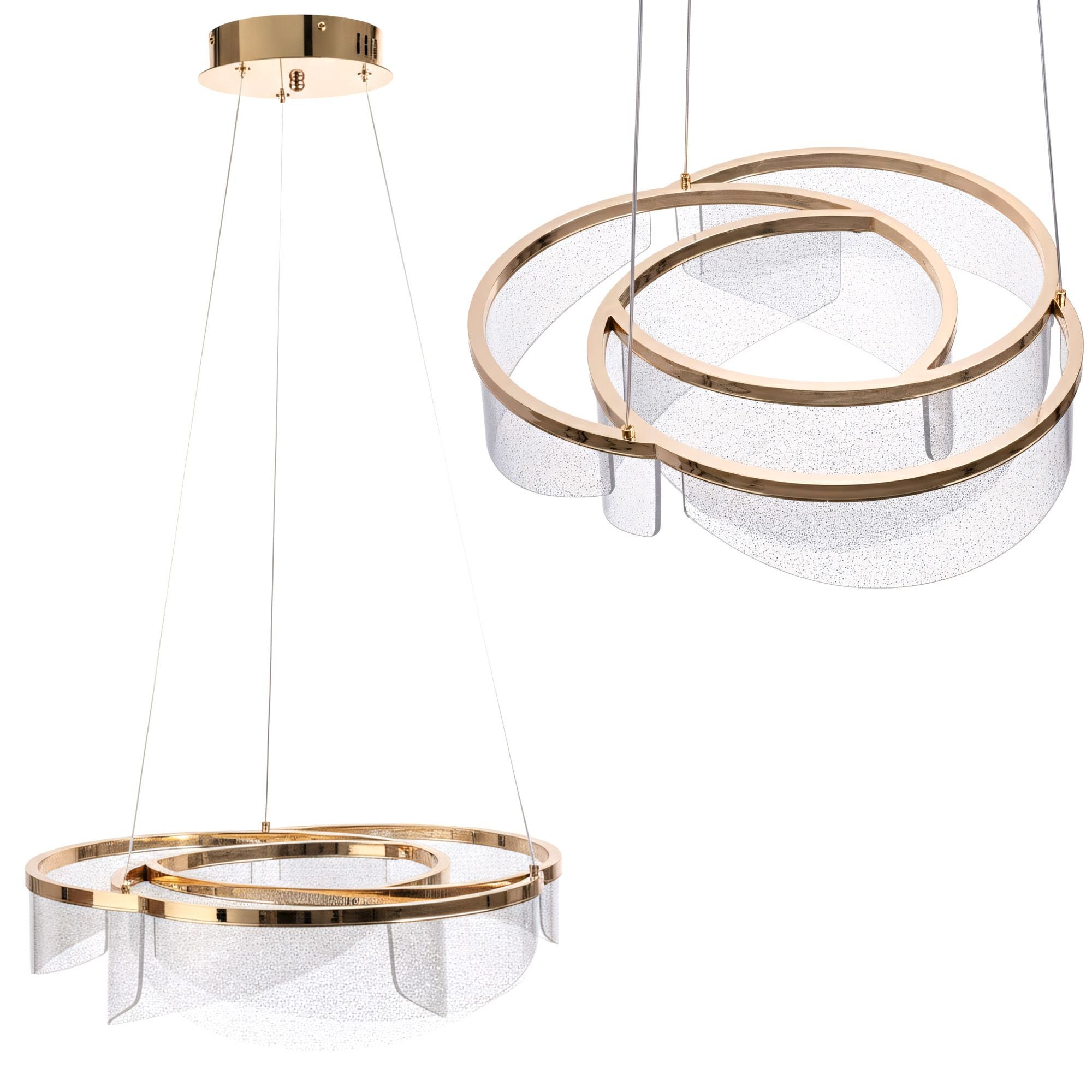 Lampa Sufitowa Wisząca Toolight G138-Cp Złoty 50Cm Led