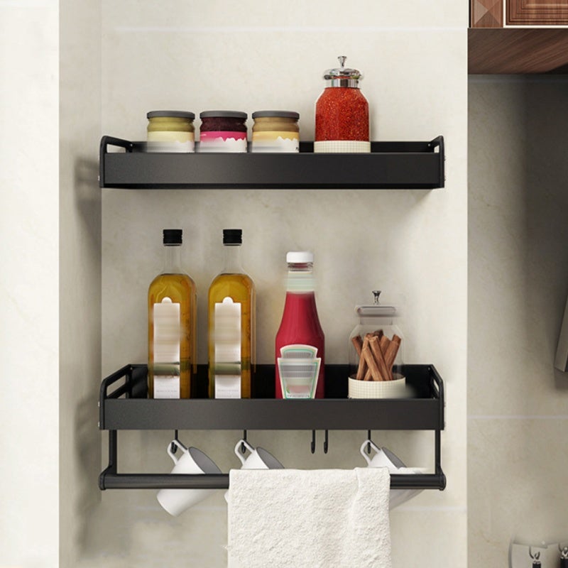 Poprkdre Support D'ustensiles De Cuisine Sans Perçage, Barre D'outils Avec 7 Crochets Mobiles