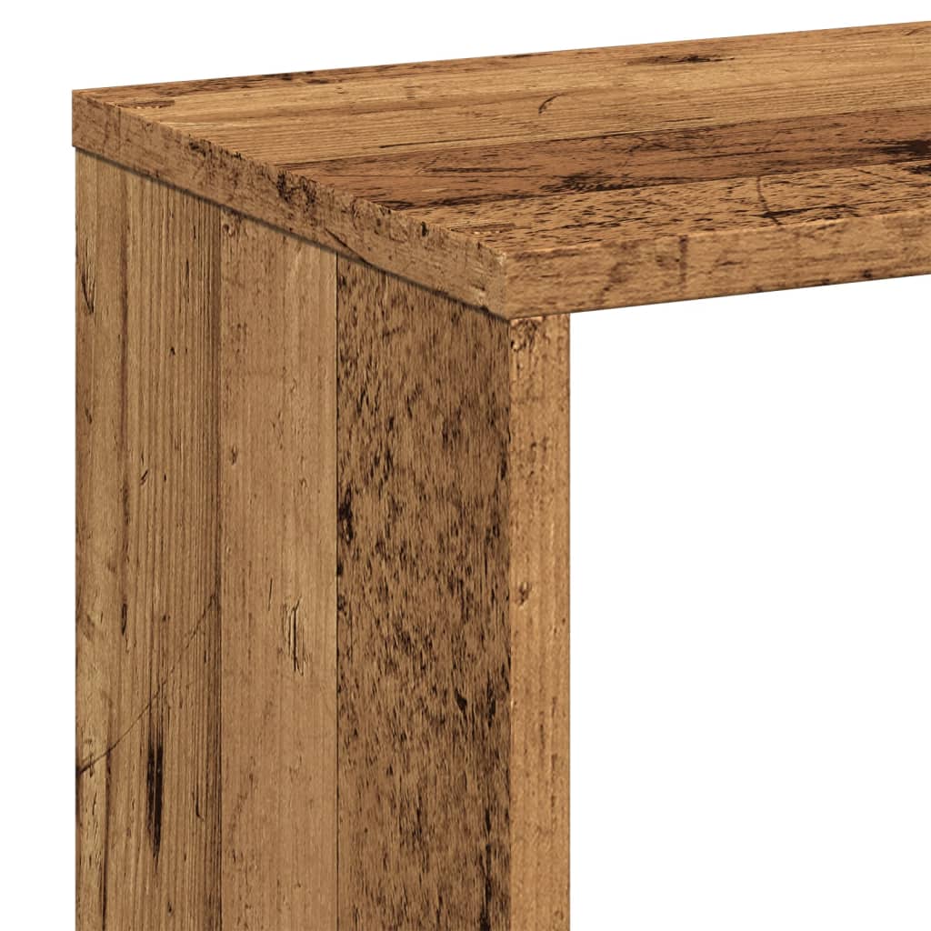 Étagère de rangement | Étagère séparatrice de pièce vieux bois 67x25x161,5 cm CFW24705 - 9
