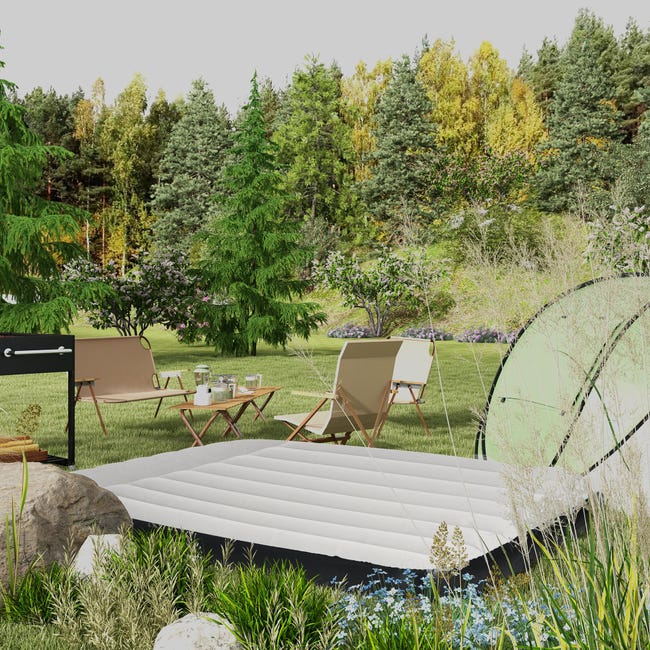 Set Brandina Da Campeggio Outsunny Con Materasso Gonfiabile - Verde, Completo Di Accessori - Foto 5