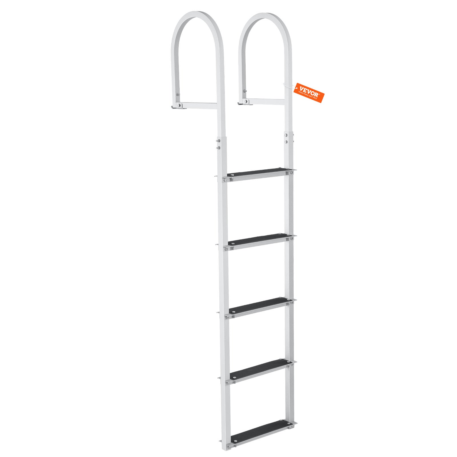 Scara de chei VEVOR 5 trepte mobile, scara de bărcă din aliaj de aluminiu, sarcină 500 lb 226 kg, treaptă 78 mm, covor antidemnare din cauciuc