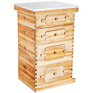 Relaxdays Hôtel à Insectes En Bois Brûlé 50 Cm à Suspendre Abri Abeille Refuge Papillon Grillage