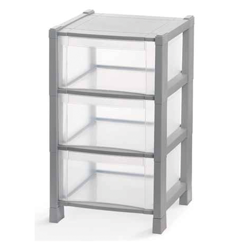 Iperbriko  Cajonera Tower 3 Cajones 38X38x59 Cm Gris , Leroy Merlin