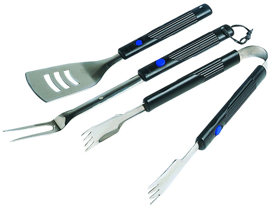Set utensili per barbecue pz.3 con manici allungabili in bachelite - 4