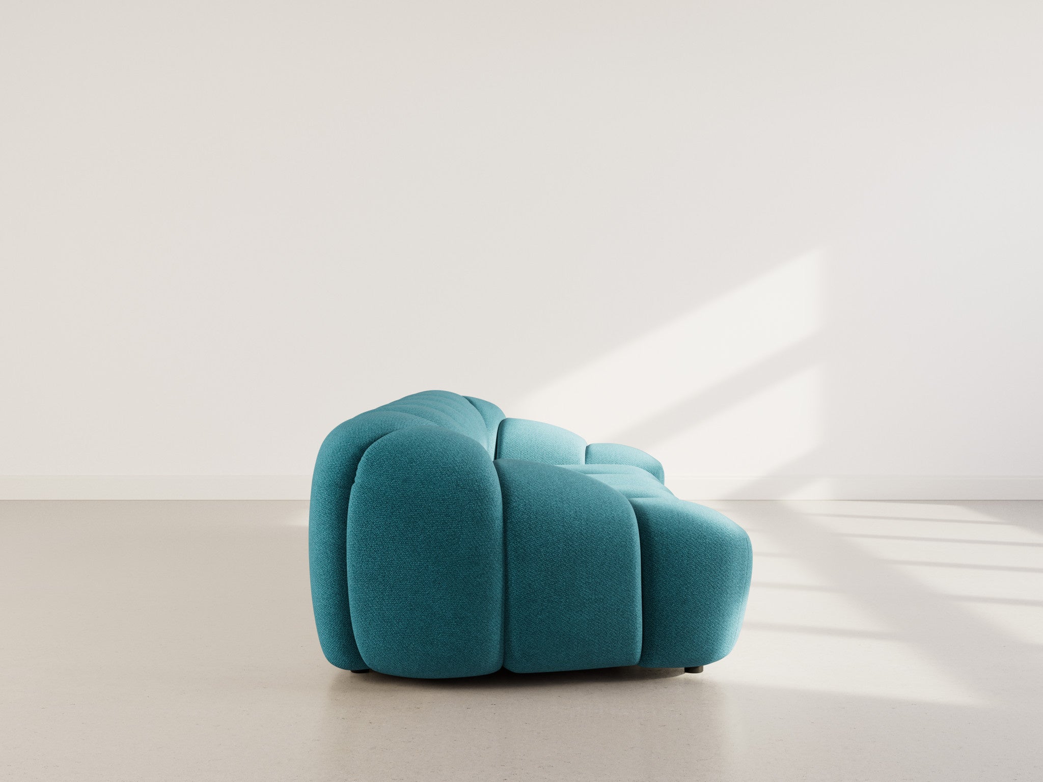 Canapé droit 3 places en velours texturé bleu - AVA - Best Mobilier - 6