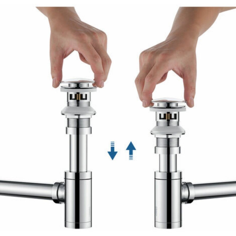 Set – Sifone Con Scarico Con Troppopieno Per Lavabo Nero Opaco - Foto 8