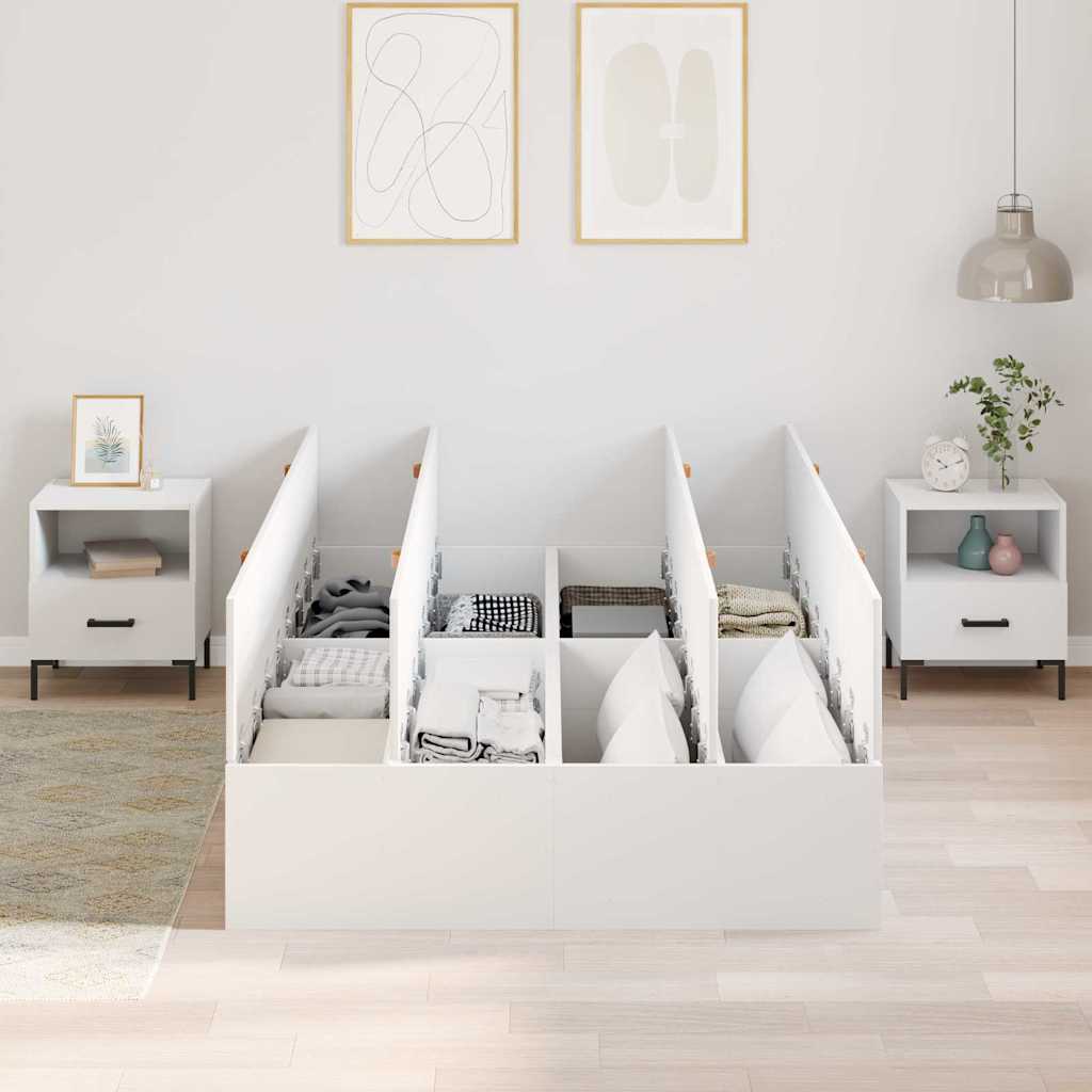 Cadre de lit avec rangement blanc 120 x 200 cm - 3