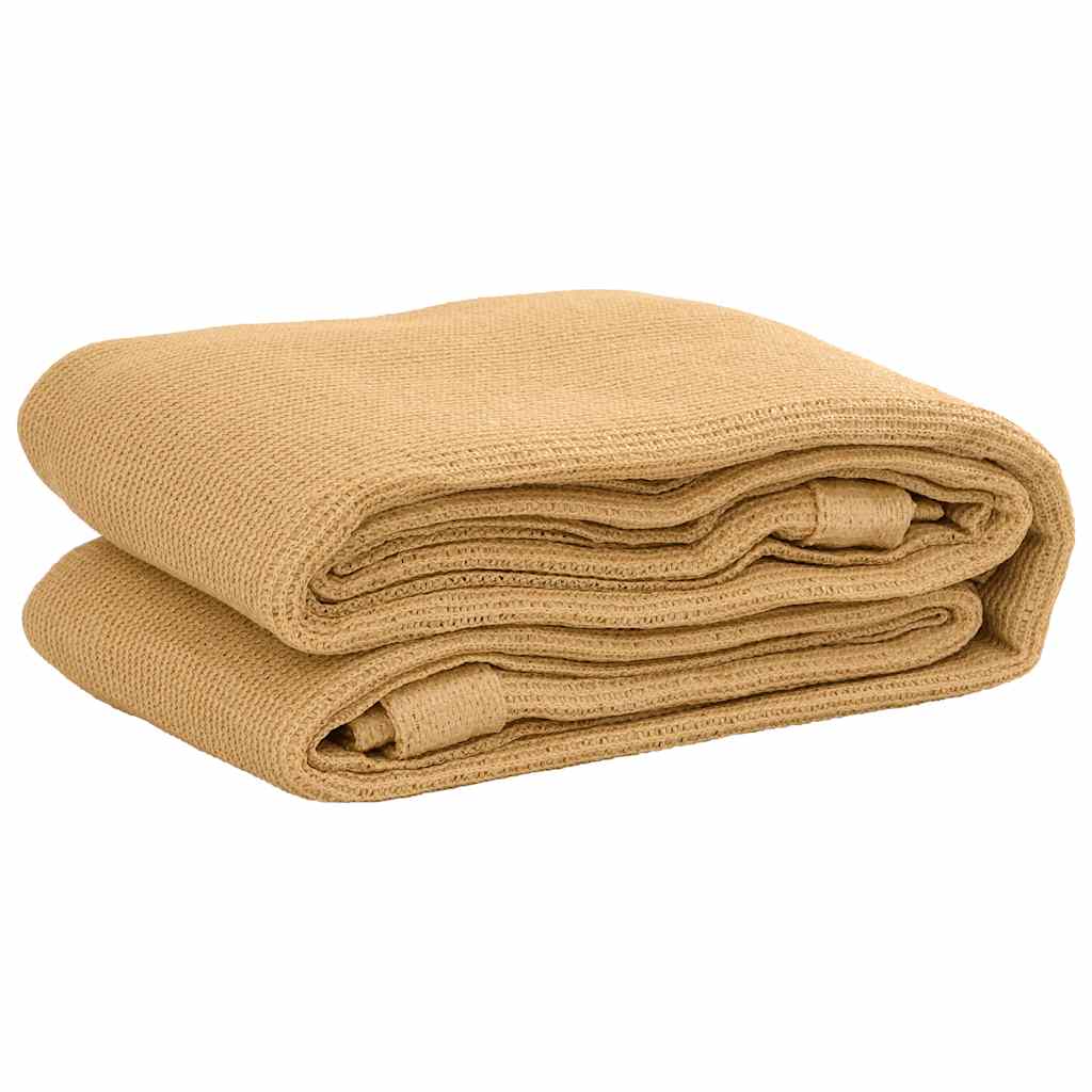 Tapis De Tente 200x400cm - Beige, Perméable à L'Eau, Respirant, Avec Œillets, Pour Camping, Caravane, Terrasse