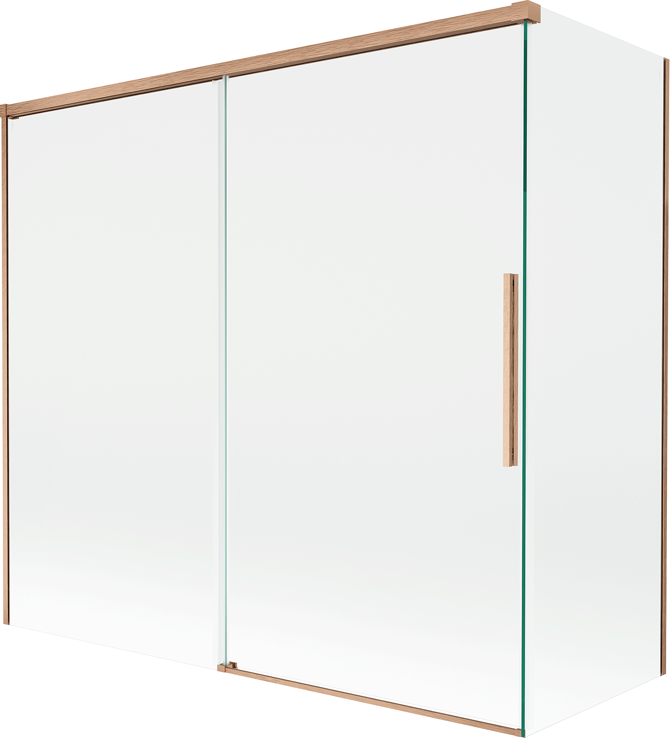 Mexen Rox parawan nawannowy 2-skrzydłowy rozsuwany 170 + 75 x 150 cm, transparent, miedż szczotkowana - 8C9-170-075-65-00