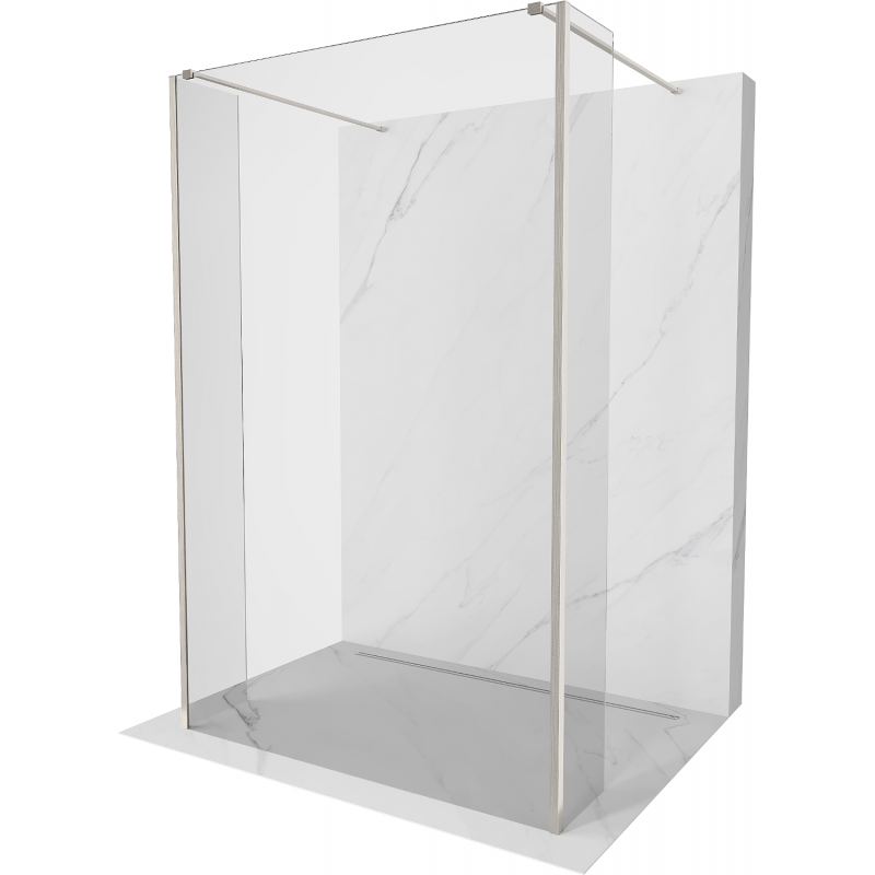Mexen Kioto ścianka prysznicowa wolnostojąca 130 x 30 x 30 cm, transparent, nikiel szczotkowany - 800-130-030-222-97-00-030