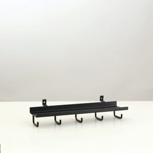 Étagère Murale Métal Noir 25x10 Cm – Support Pour Panneaux Acoustiques – Étagère Flottante Salon Chambre Bureau Cuisine – 3 Trous