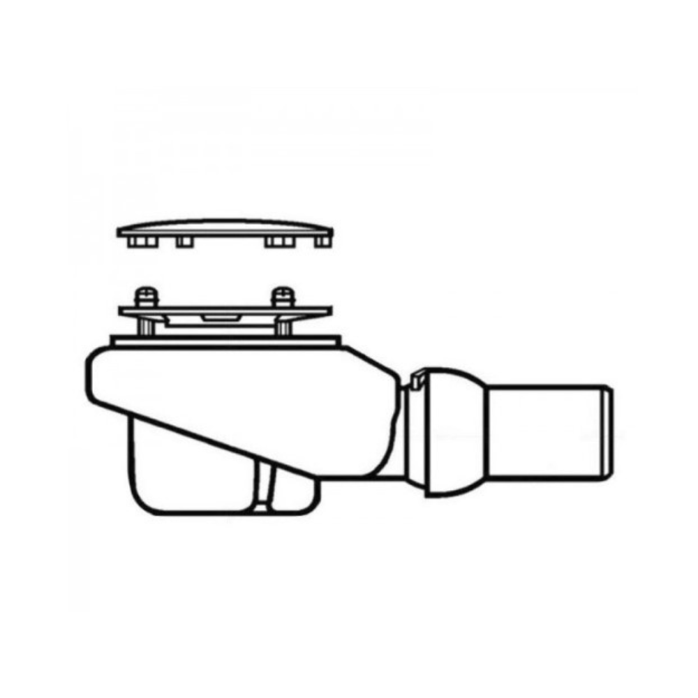 Bonde de douche sortie horizontale VILLEROY & BOCH Tempoplex plus 90mm avec cache chromé - 5