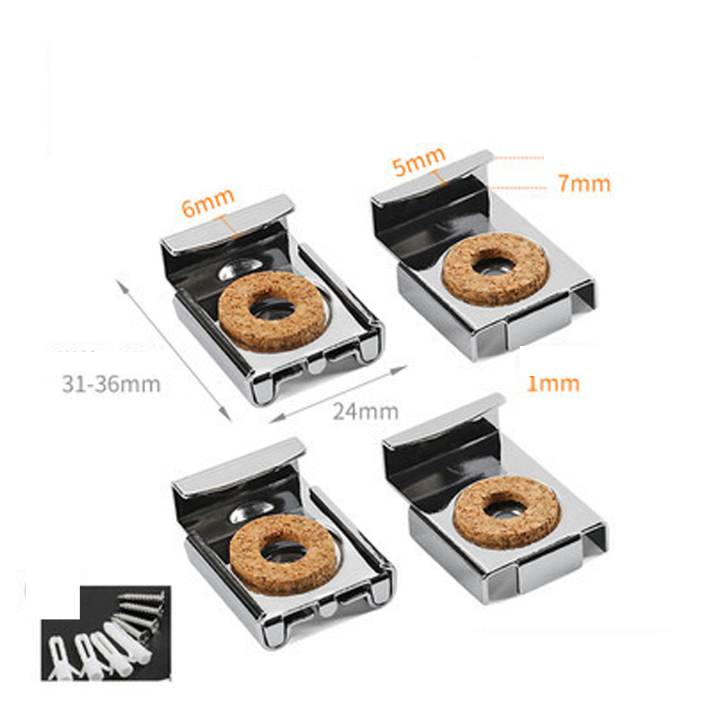 (4 pezzi argento) Kit di montaggio a parete per specchio in vetro senza cornice, con 4 set di perni e viti - 2