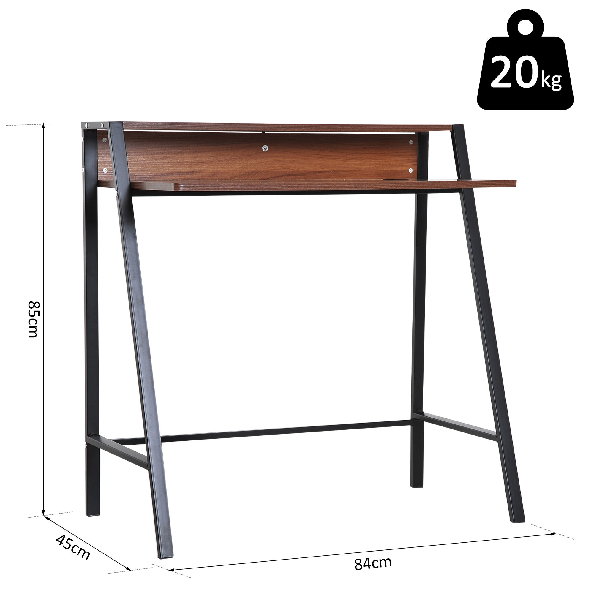 Bureau secrétaire MDF marron HOMCOM - 3