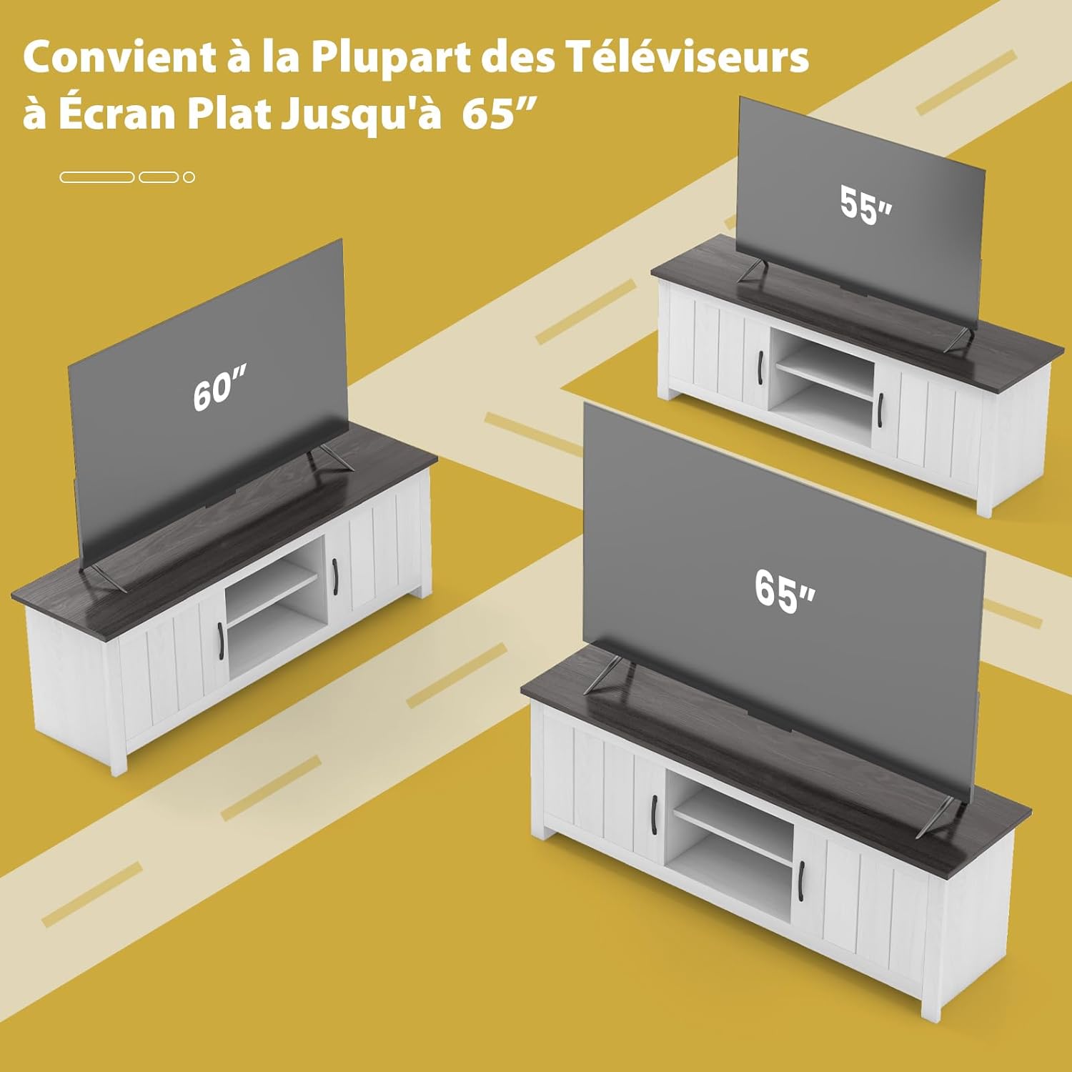 Mobile TV con 2 Ante per TV fino a 65