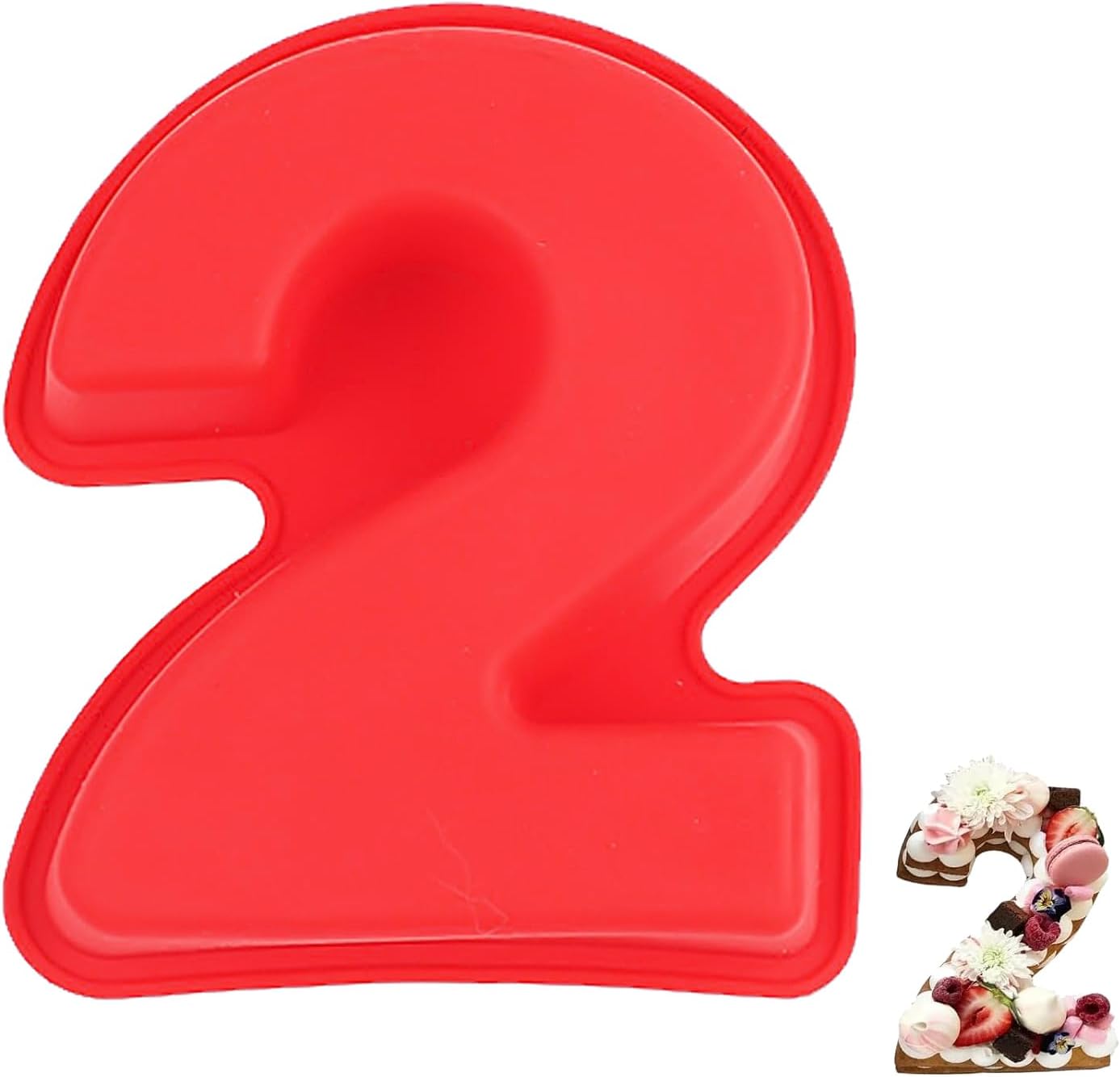 Moule à Gâteau Chiffre 1 En Silicone 3D – Grand Moule Number Cake Anniversaire – Silicone Alimentaire Antiadhésif Rouge