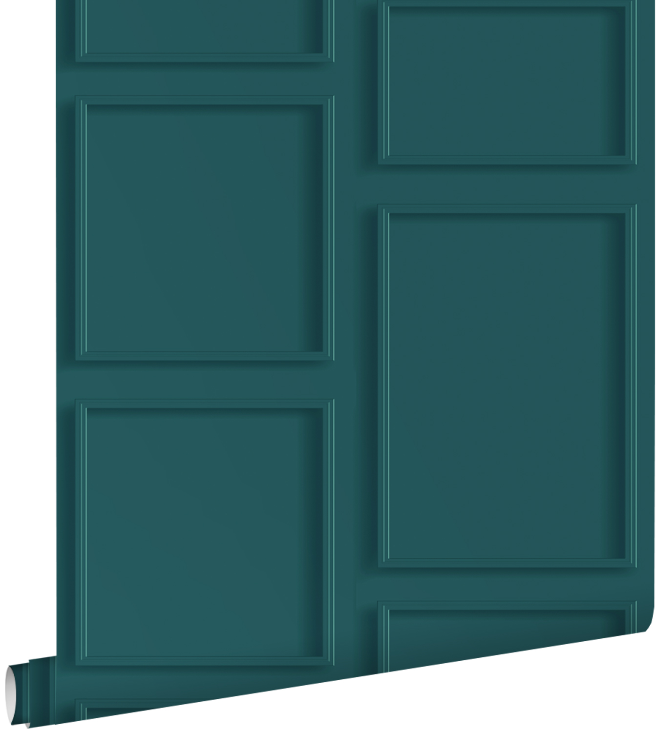 Papel pintado paneles de pared azul petroleo - 50 x 900 cm - estahome