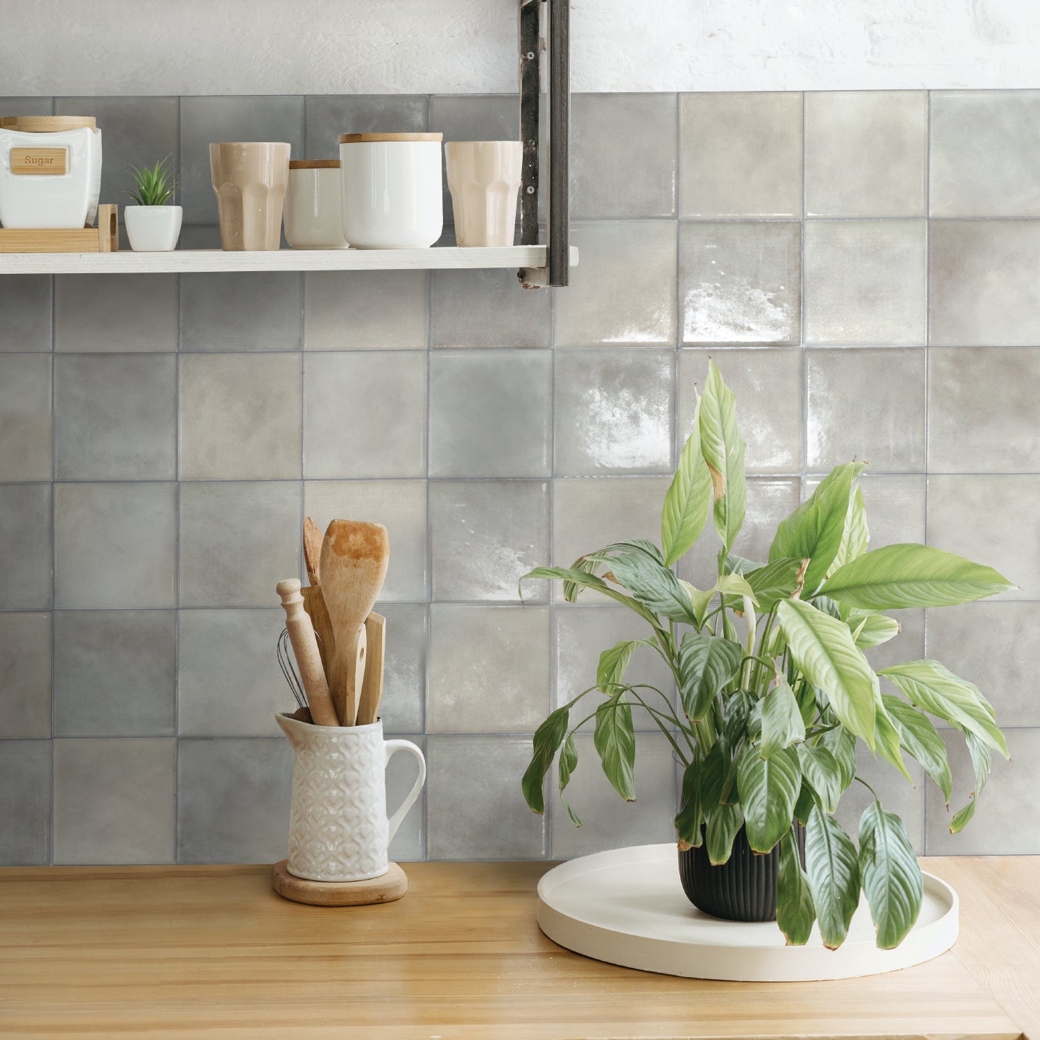 Carrelage adhésif mural x4, 22.86x22.86cm - Smart Tiles Zellige Fes sticker décoratif salle de bain & cuisine - 2