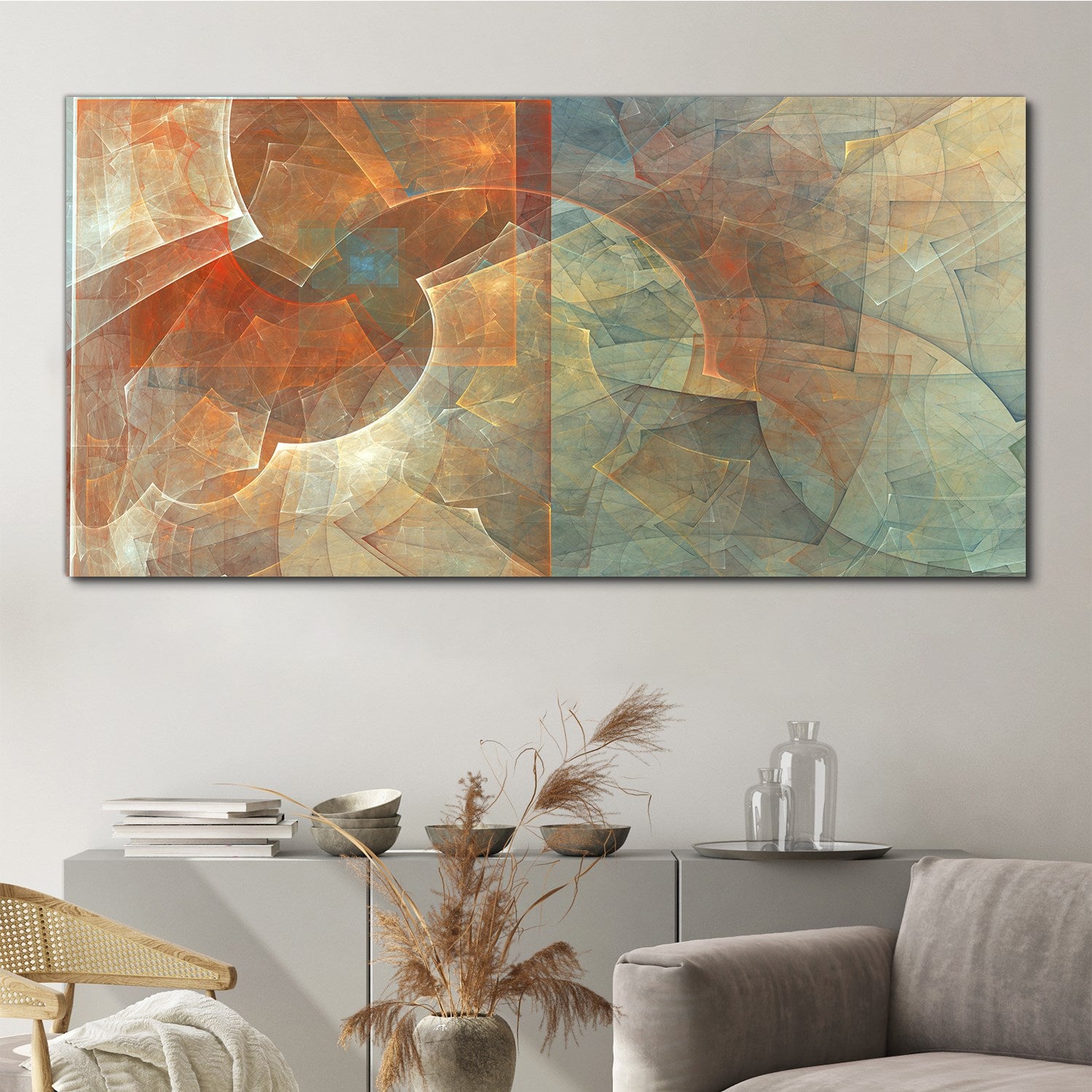 Tableau sur Toile 140x70 cm Tulup – Impression Murale, Idéal pour Salon et Chambre – Abstraction de forme - 3