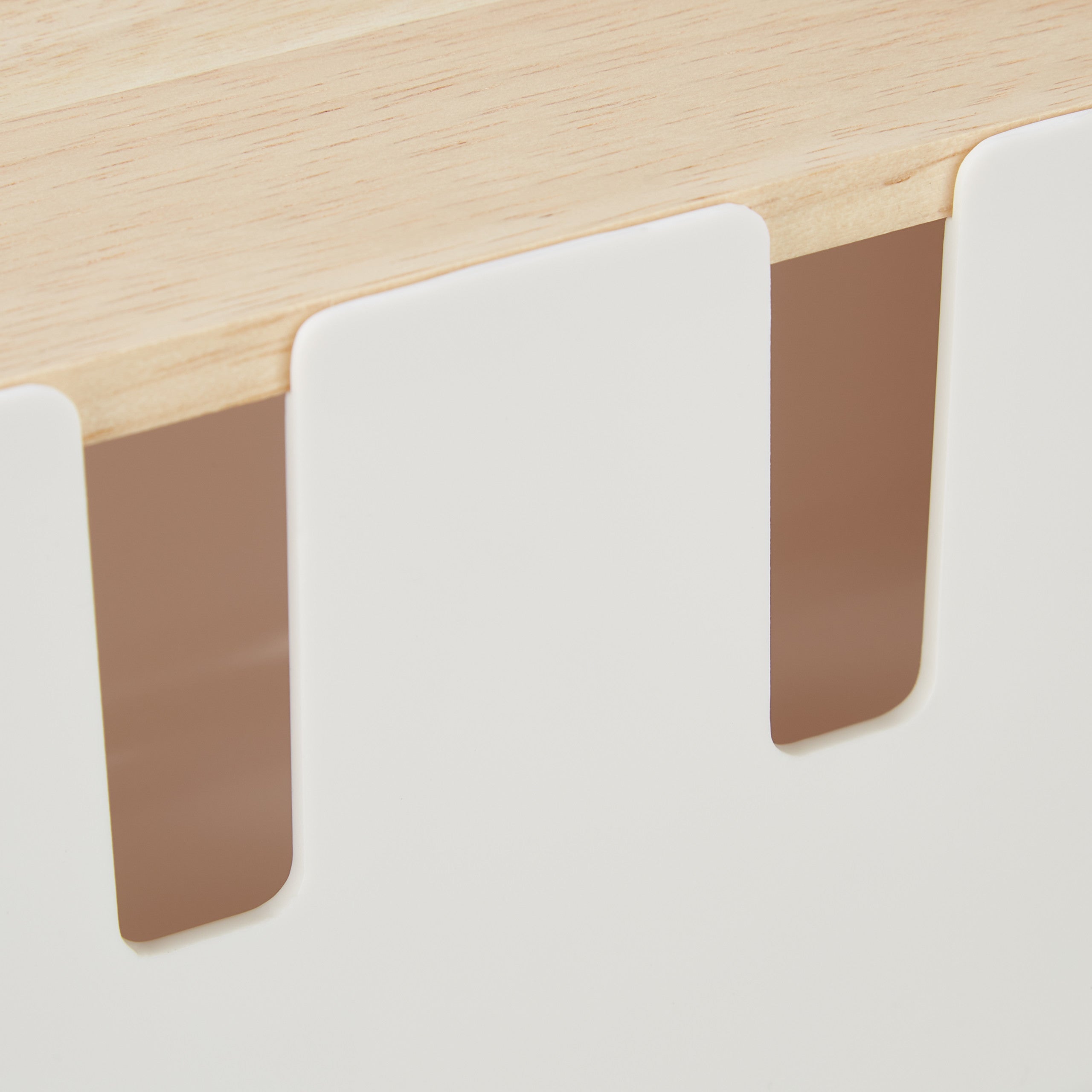 Boîte cache-câbles pour 2 multiprises, en plastique avec couvercle en bois, 11,5 x 30,5 x 12,5 cm, blanche, Relaxdays - 8