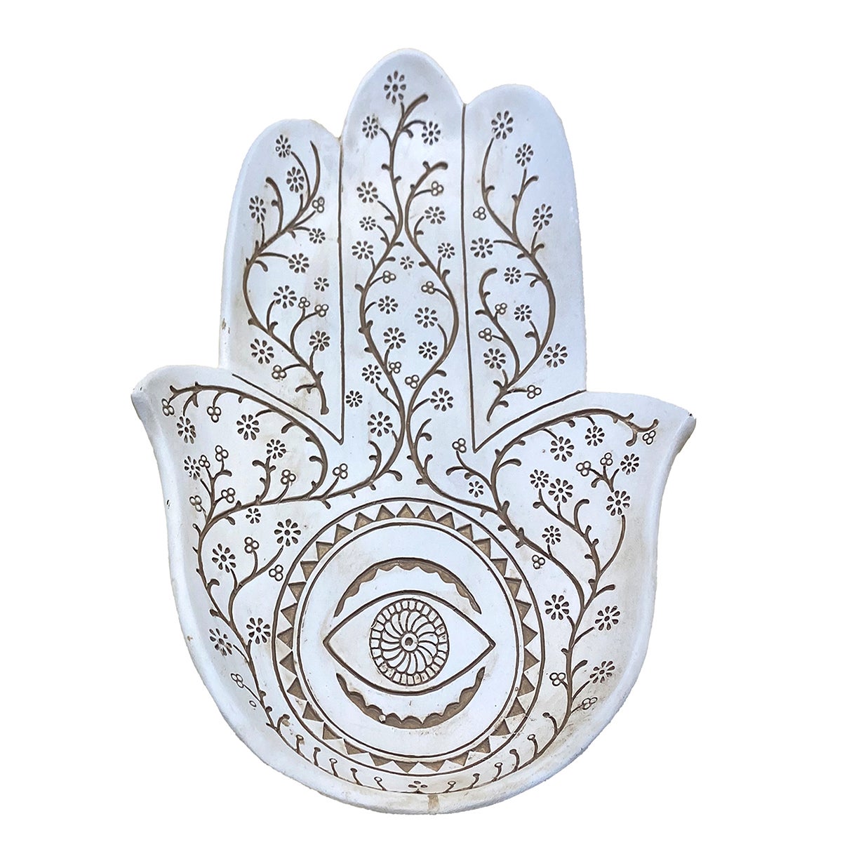 Origen home decor plato mano de fatima bandejas figura de mano blanco 4x25x17cm
