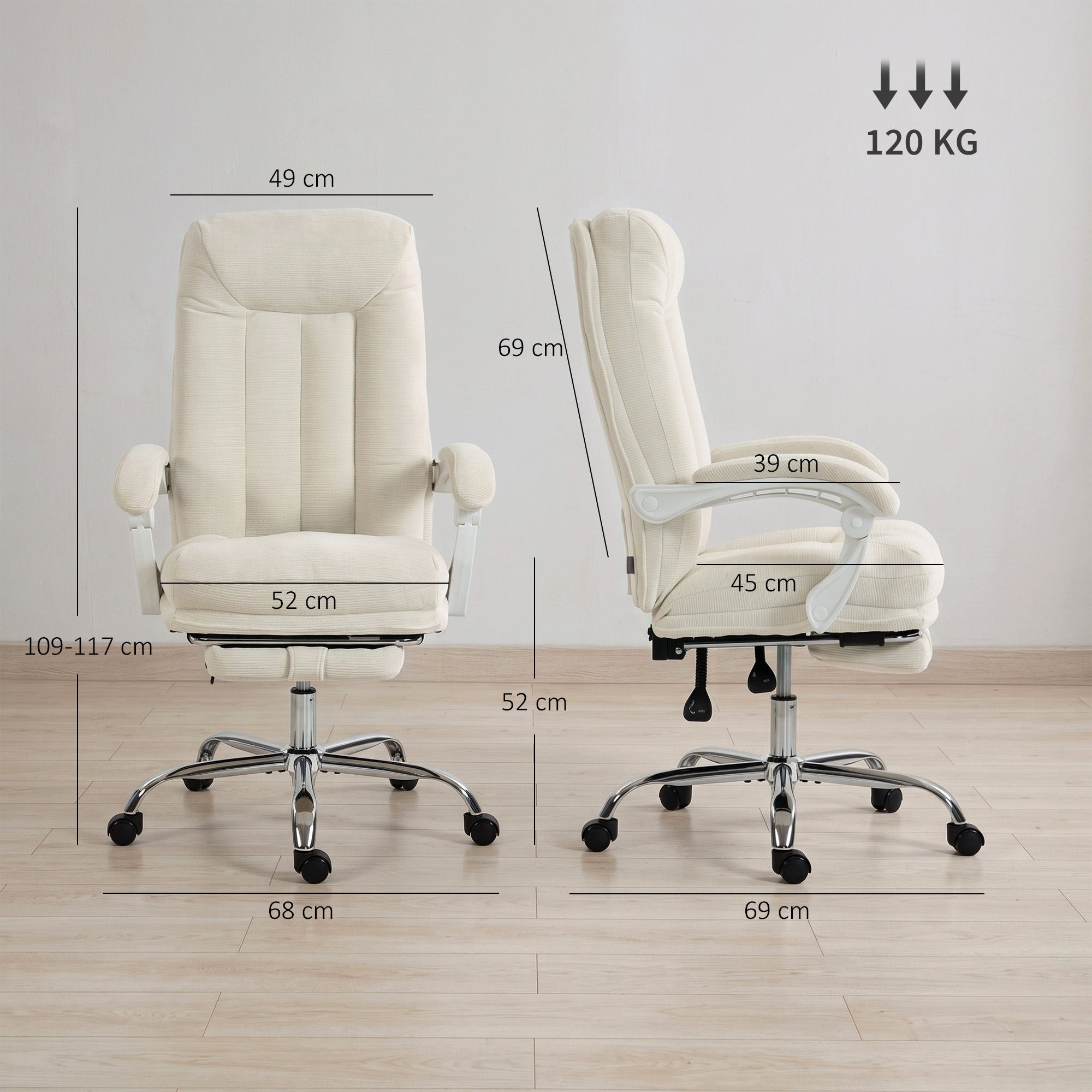 Color Creama Silla de oficina ergonómica, silla de oficina reclinable de chenilla ...